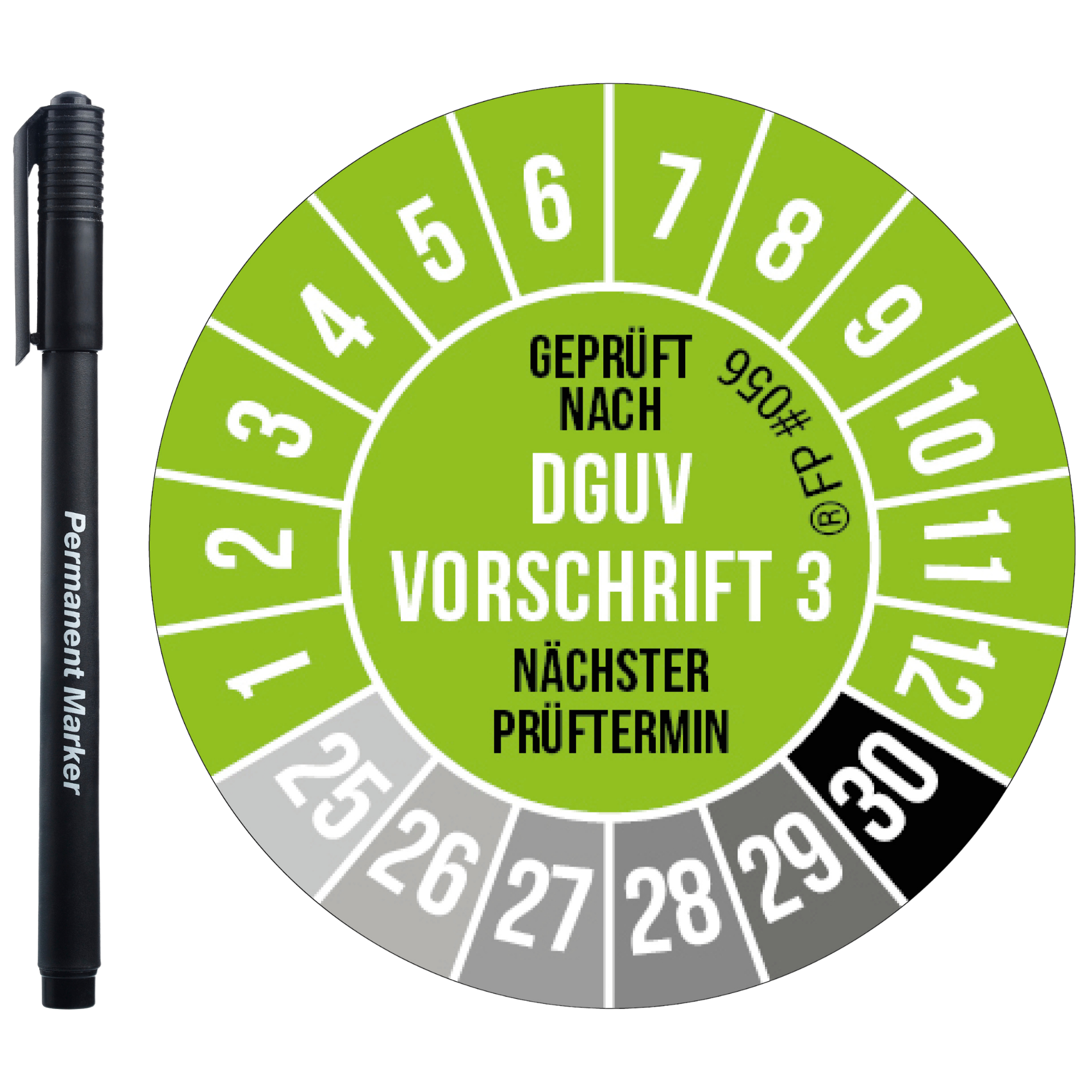 Prüfplaketten – DGUV V3 Grün