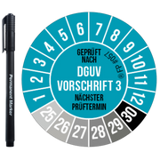 Prüfplaketten – DGUV V3 Blau