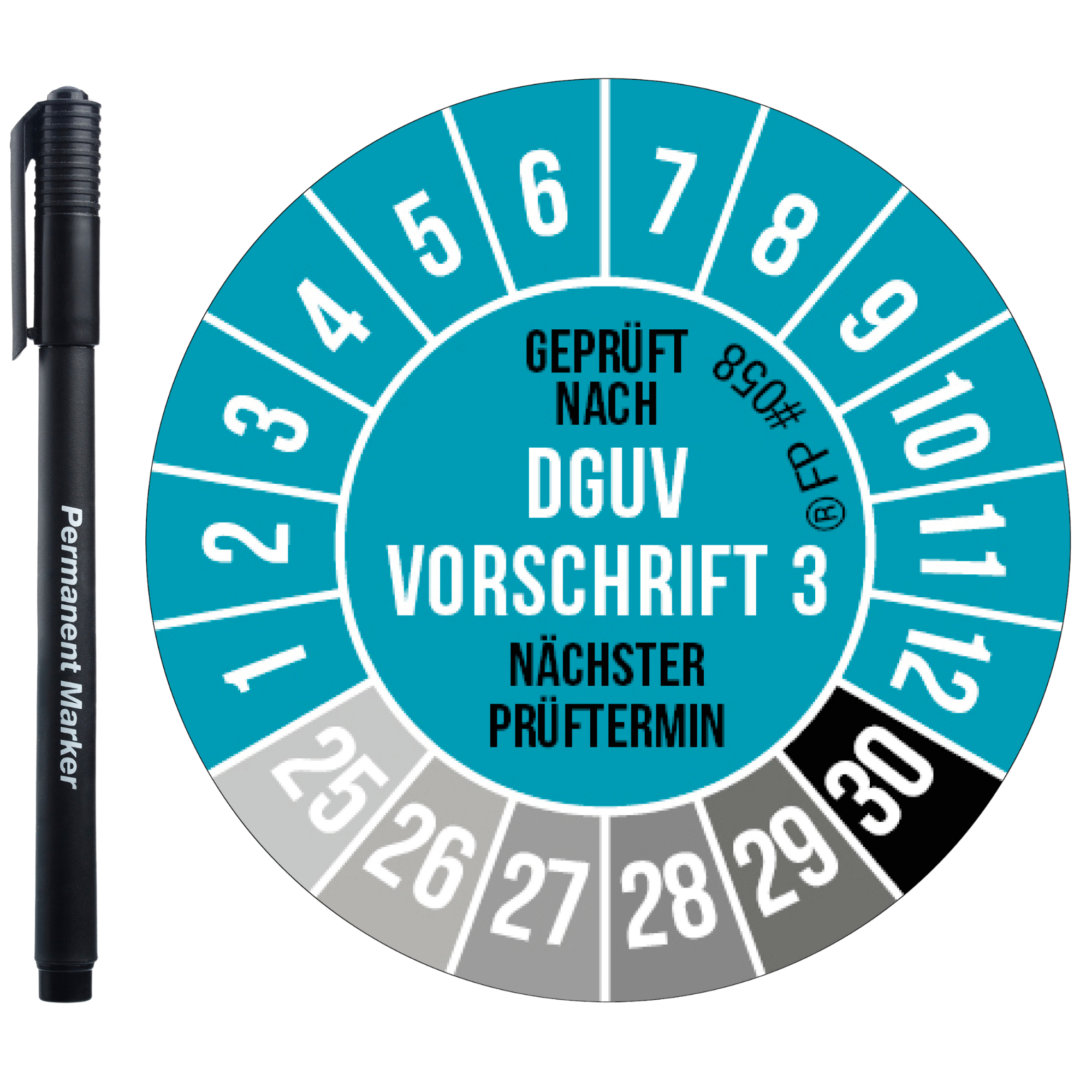 Prüfplaketten – DGUV V3 Blau