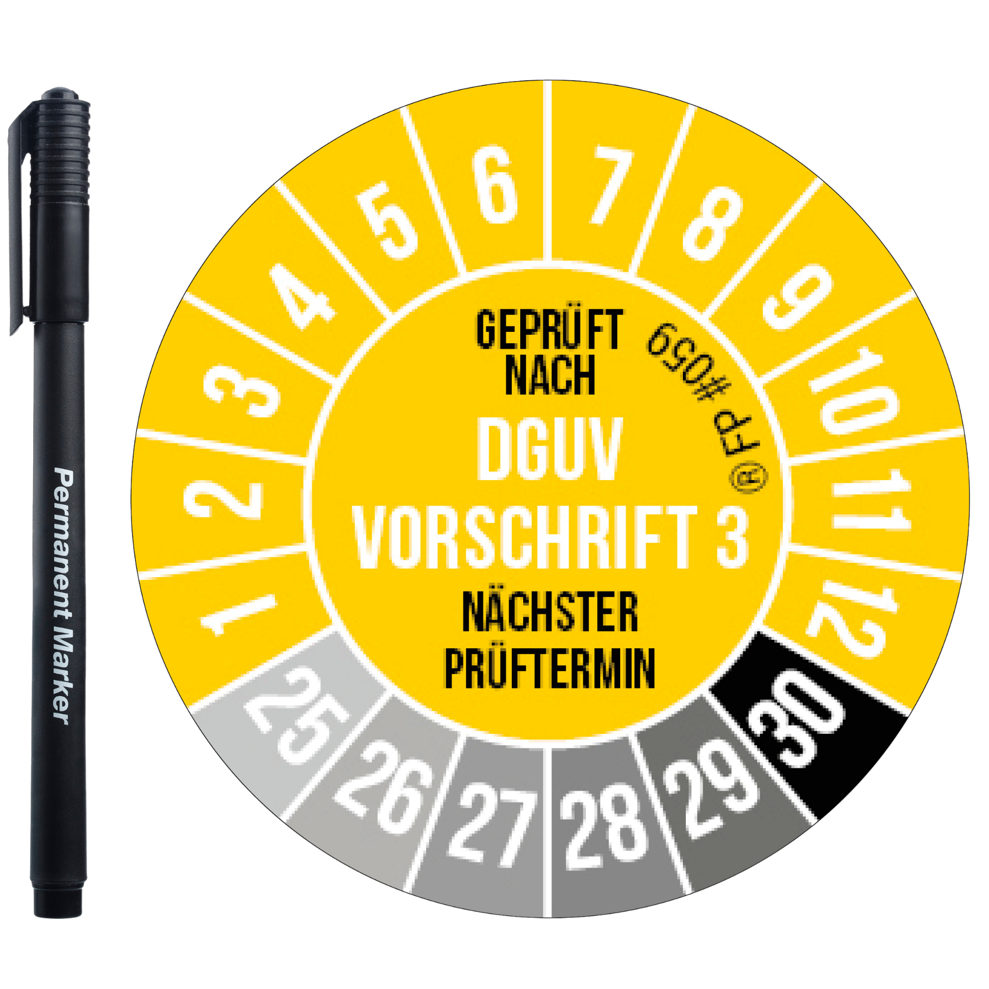 Prüfplaketten – DGUV V3 Gelb
