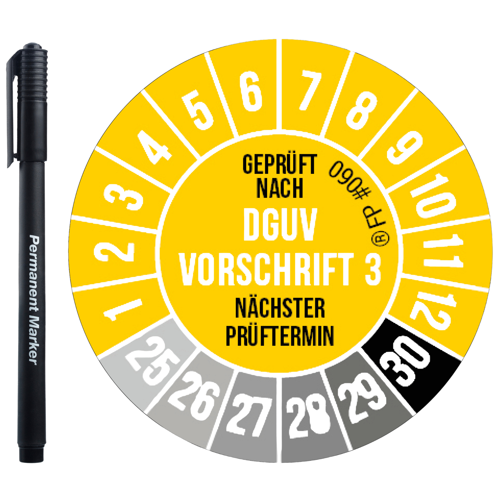 Prüfplaketten – DGUV V3 Gelb