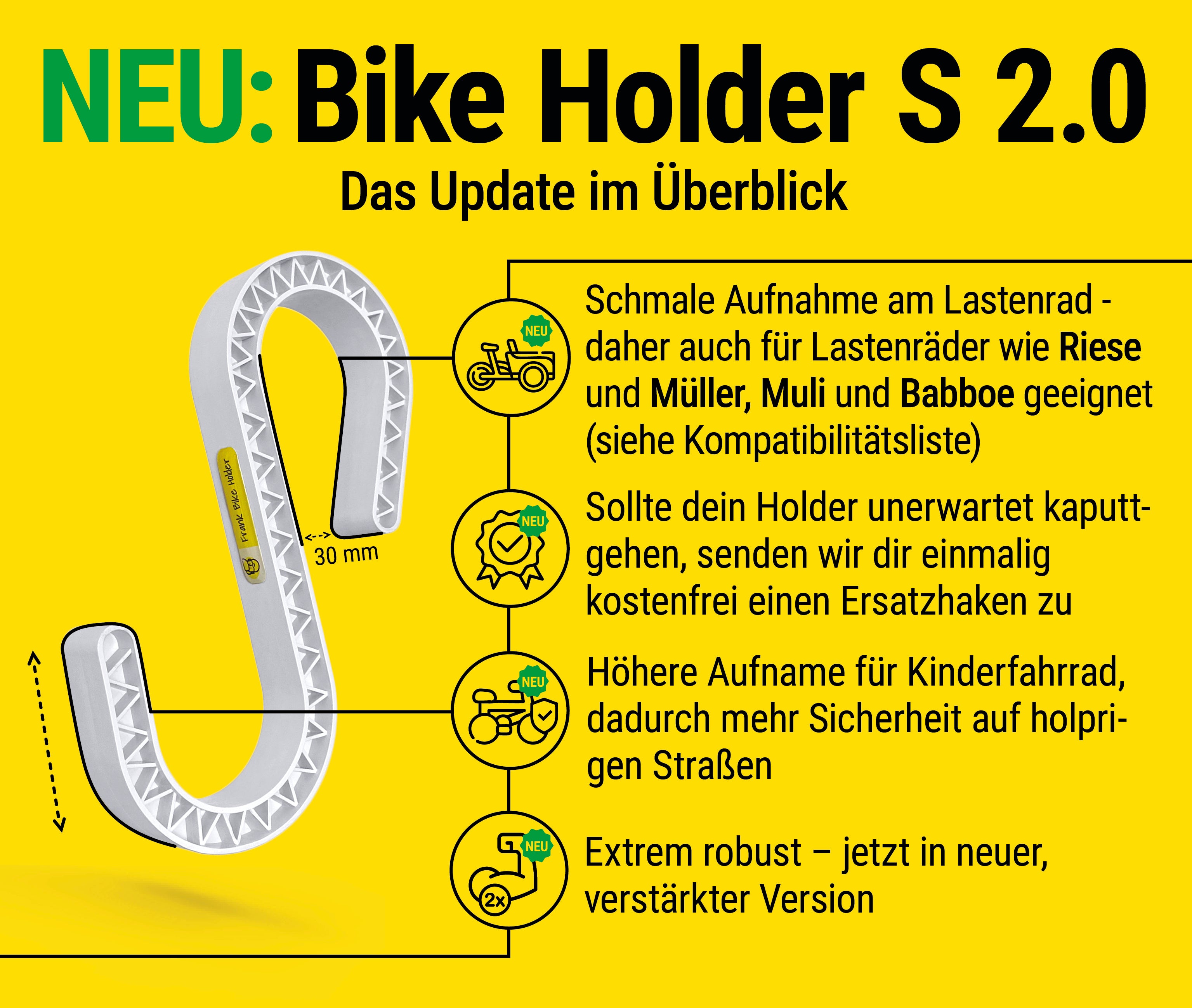Frank Bike Holder S  2.0 | Kinderfahrrad-Halterung Lastenrad
