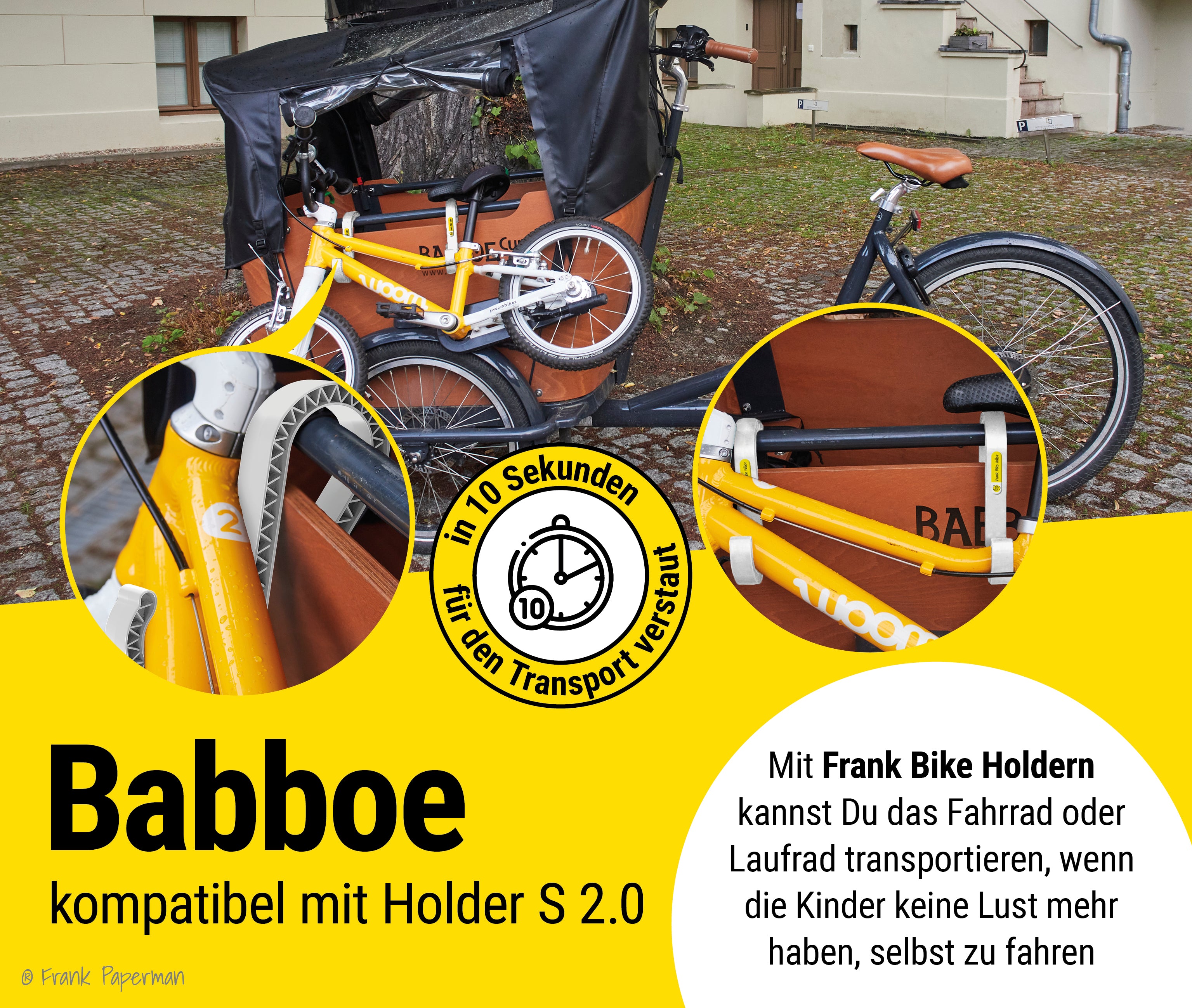Frank Bike Holder S  2.0 | Kinderfahrrad-Halterung Lastenrad