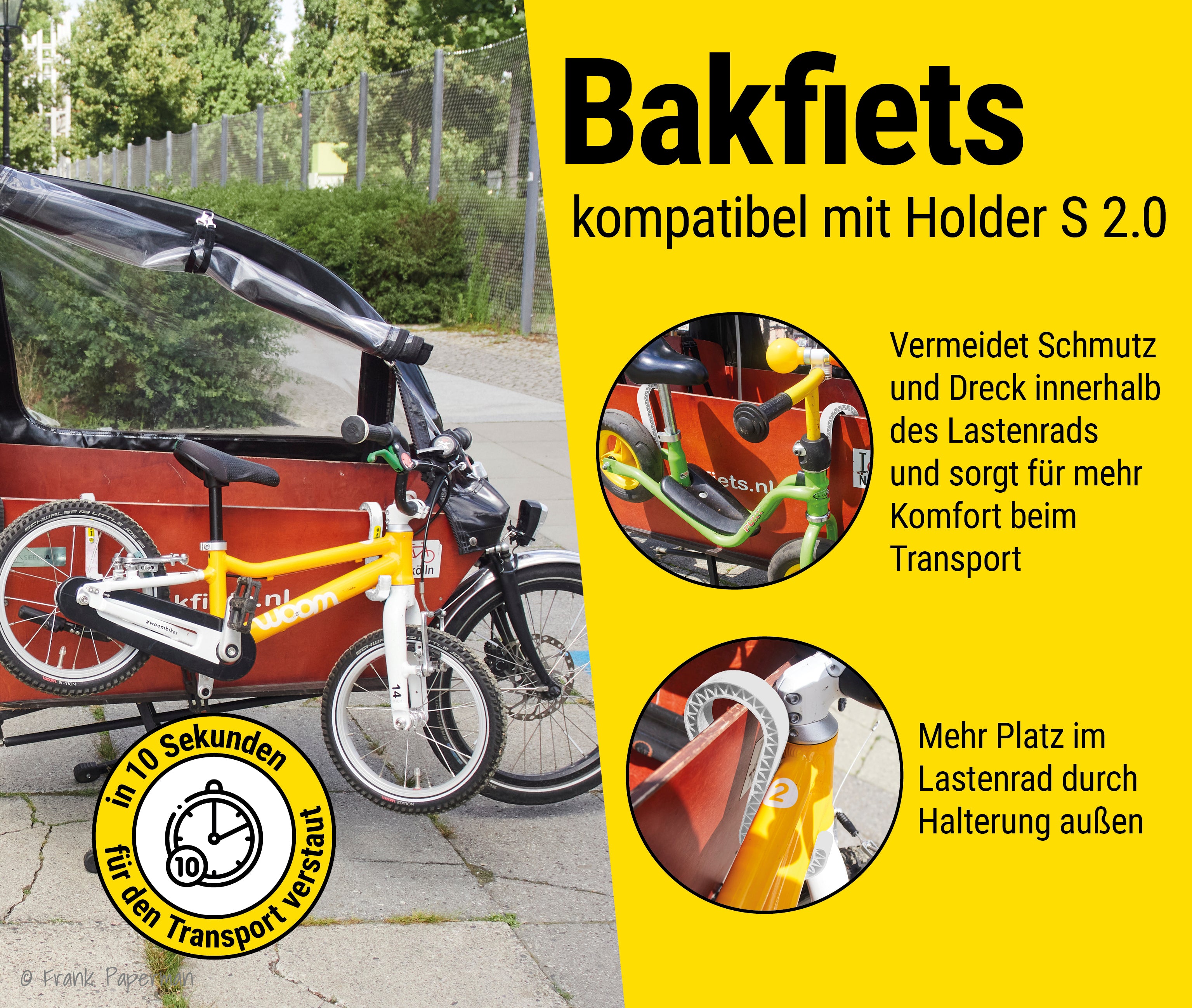Frank Bike Holder S  2.0 | Kinderfahrrad-Halterung Lastenrad