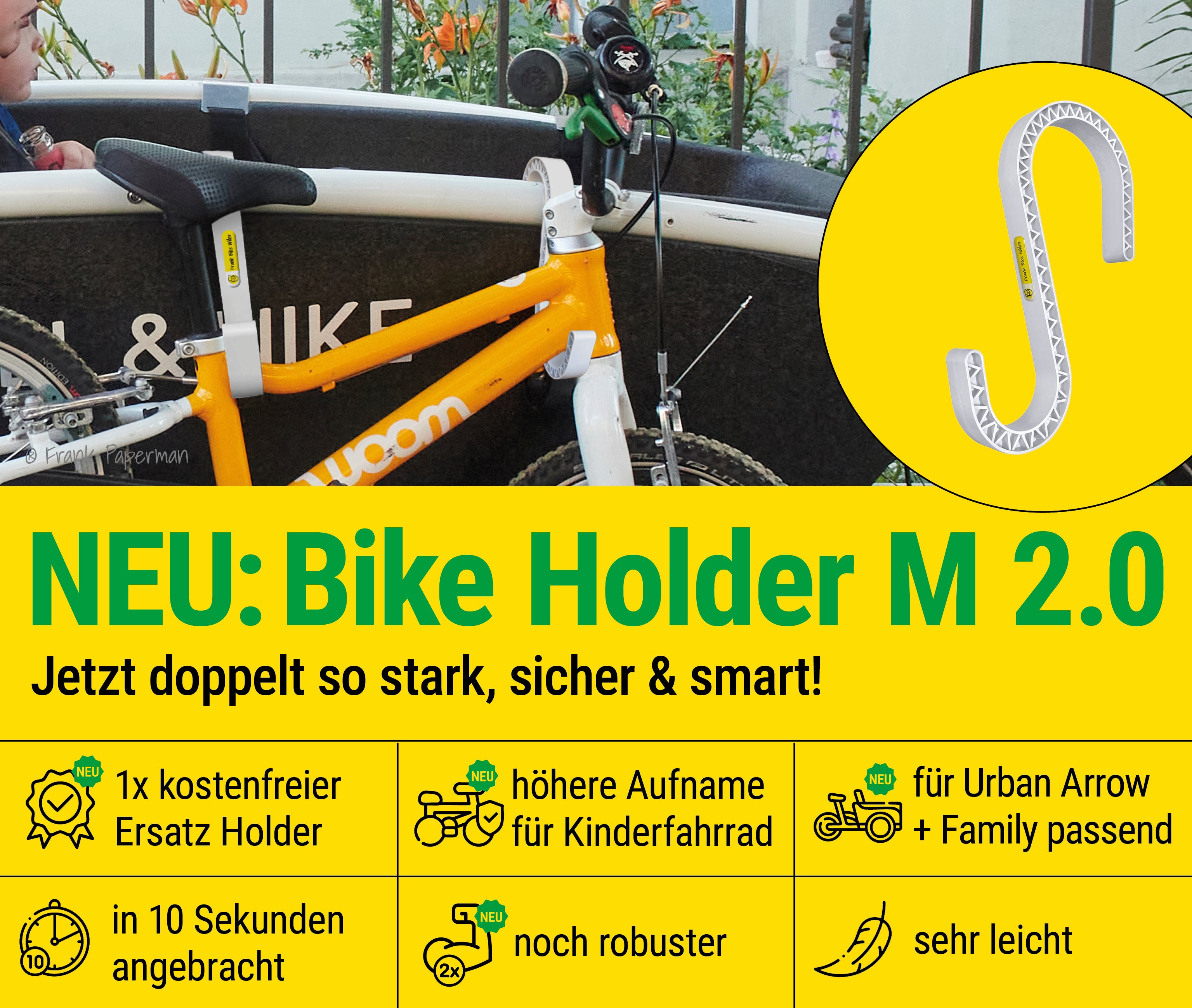 Frank Bike Holder M 2.0 | Kinderfahrrad-Halterung Lastenrad