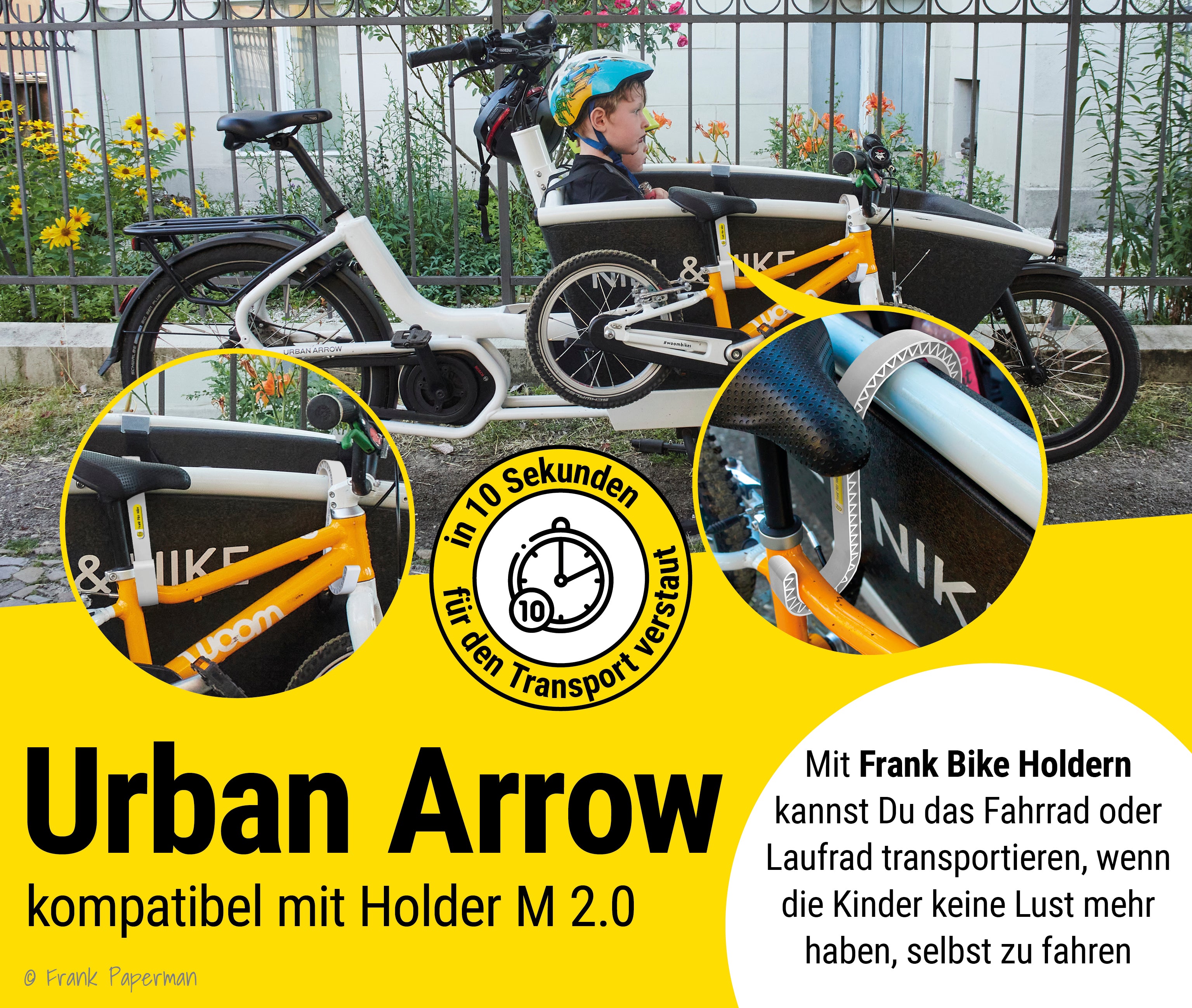 Frank Bike Holder M 2.0 | Kinderfahrrad-Halterung Lastenrad