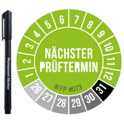 Prüfplaketten – Nächster Prüftermin Grün
