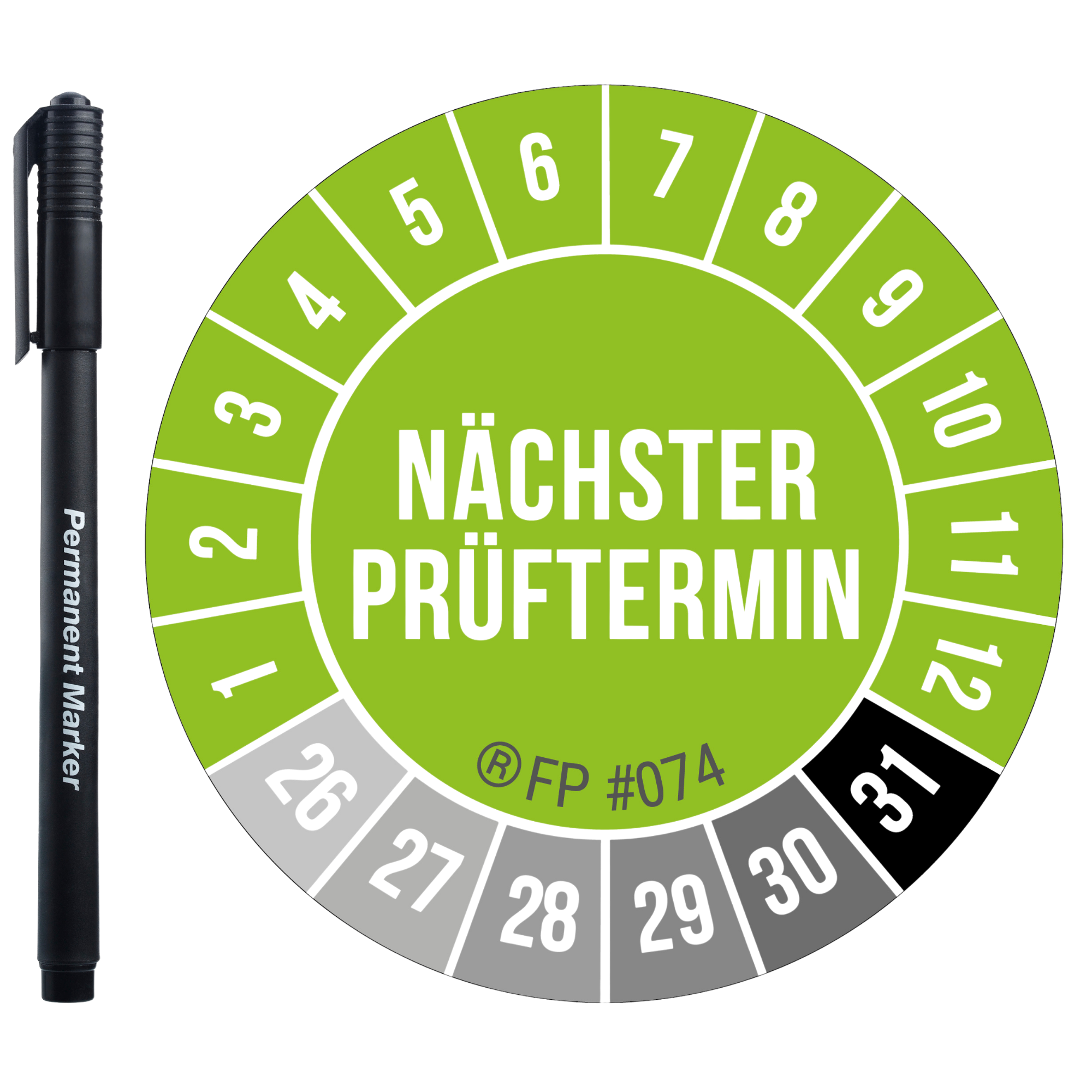Prüfplaketten – Nächster Prüftermin Grün