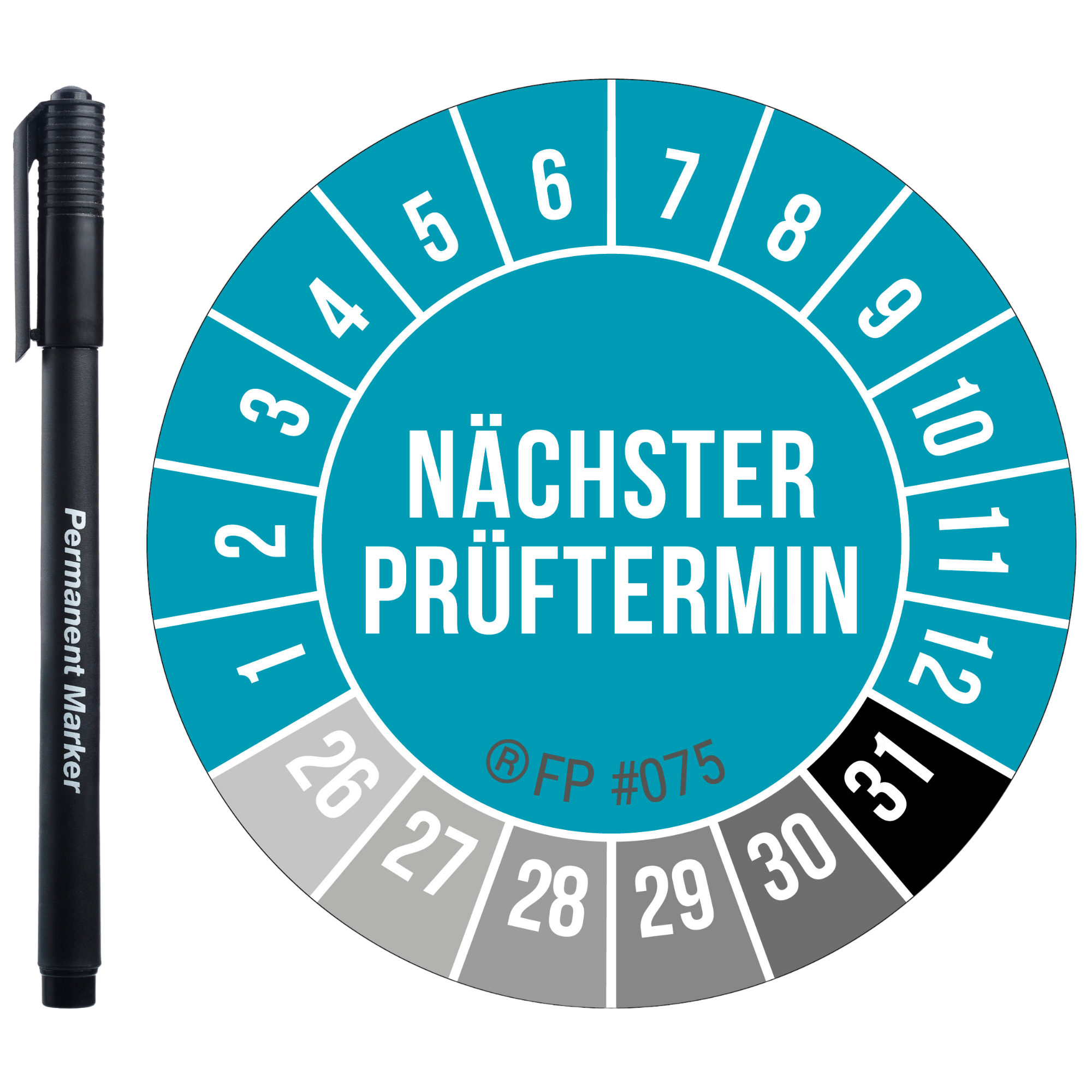 Prüfplaketten – Nächster Prüftermin Blau