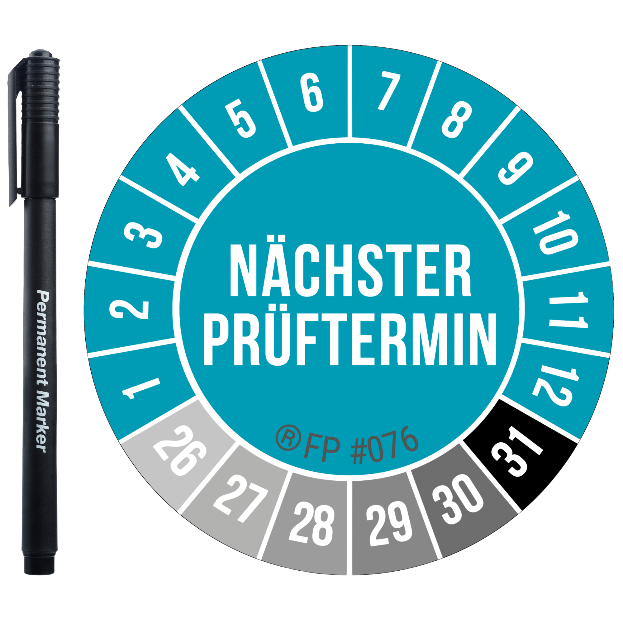 Prüfplaketten – Nächster Prüftermin Blau