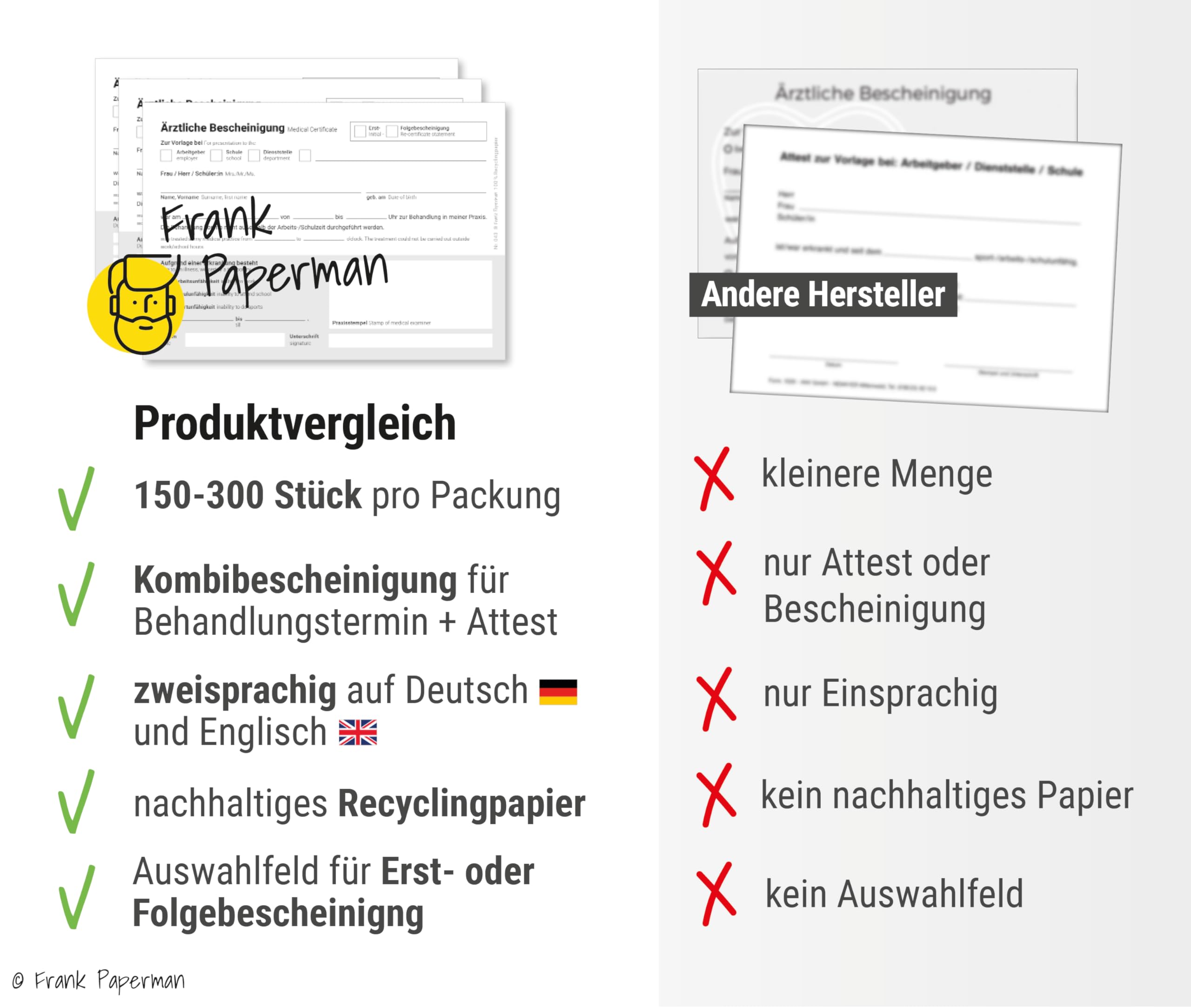 Ärztliche Bescheinigung – Bilingual