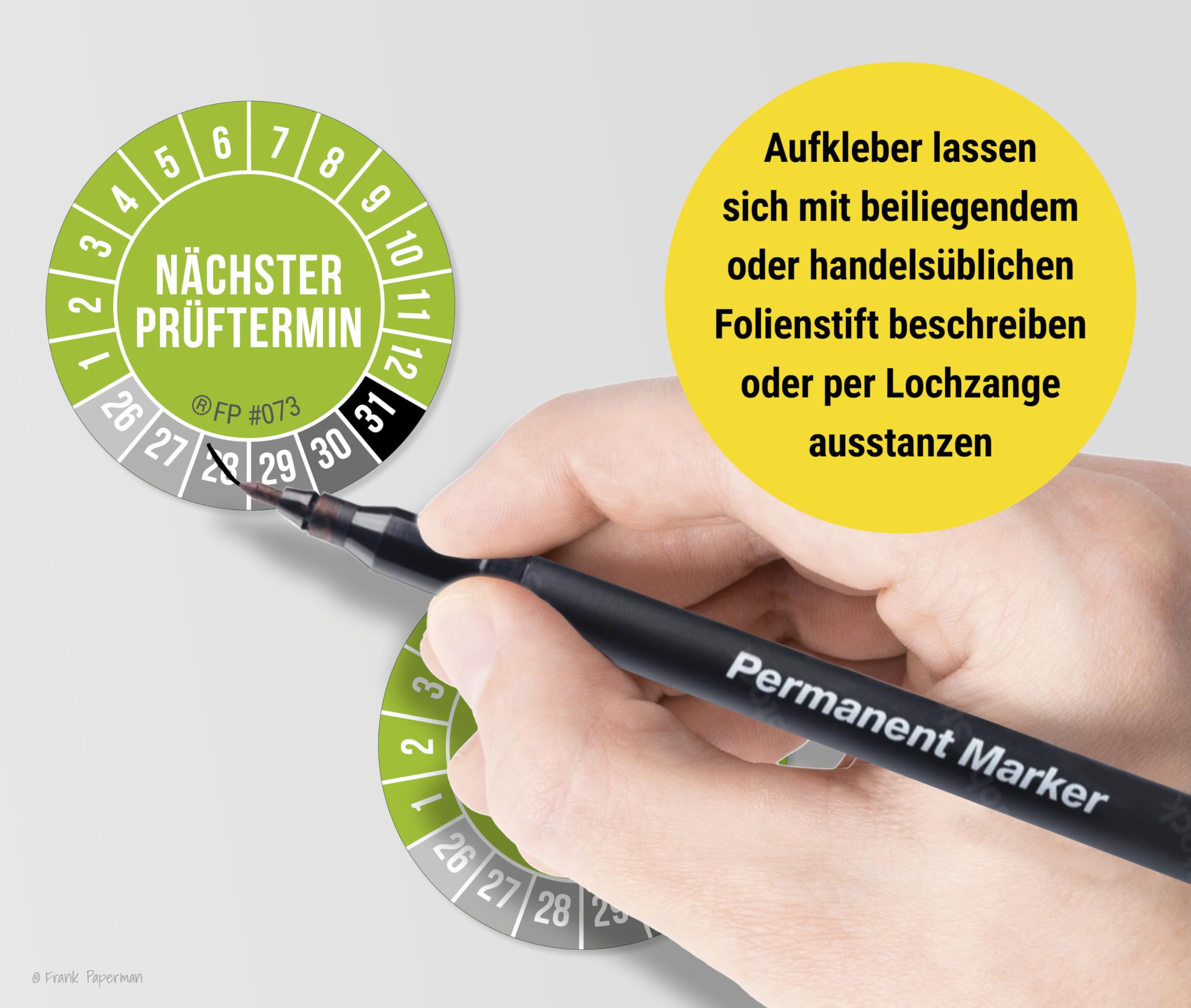 Prüfplaketten – Nächster Prüftermin Grün