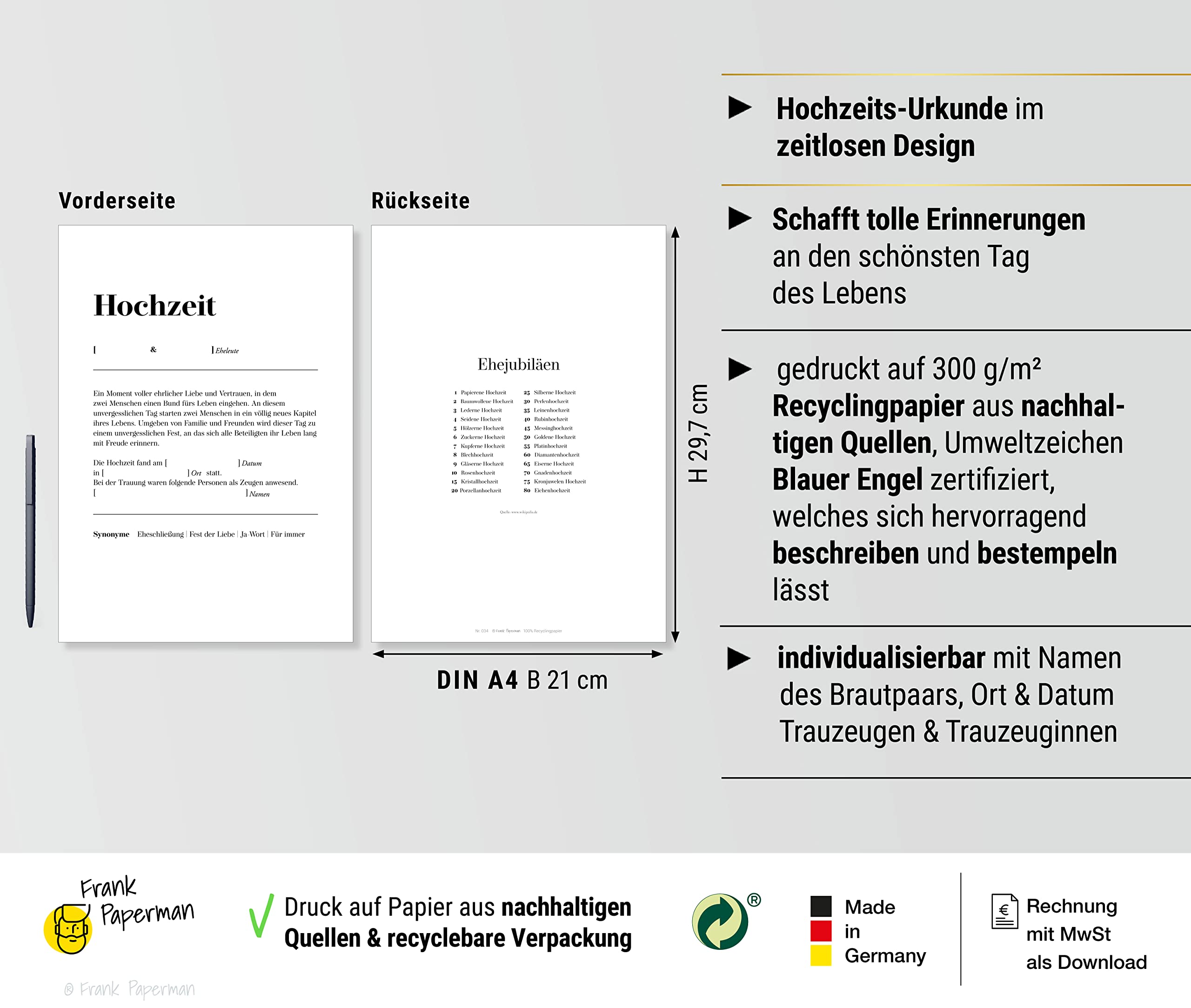 Urkunde Eheschließung – Definition