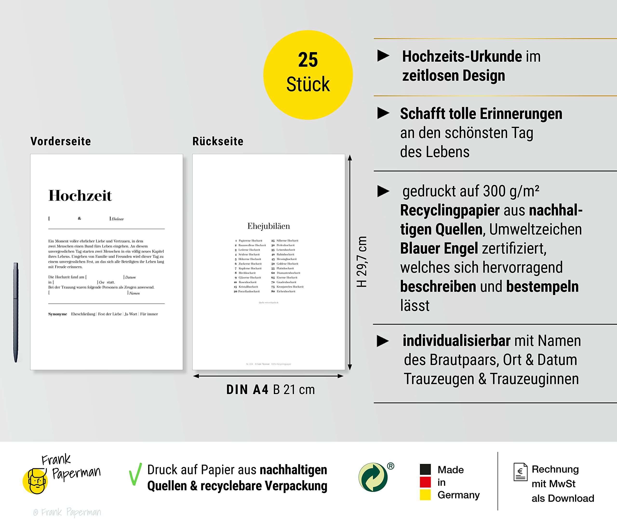 Urkunde Eheschließung – Definition