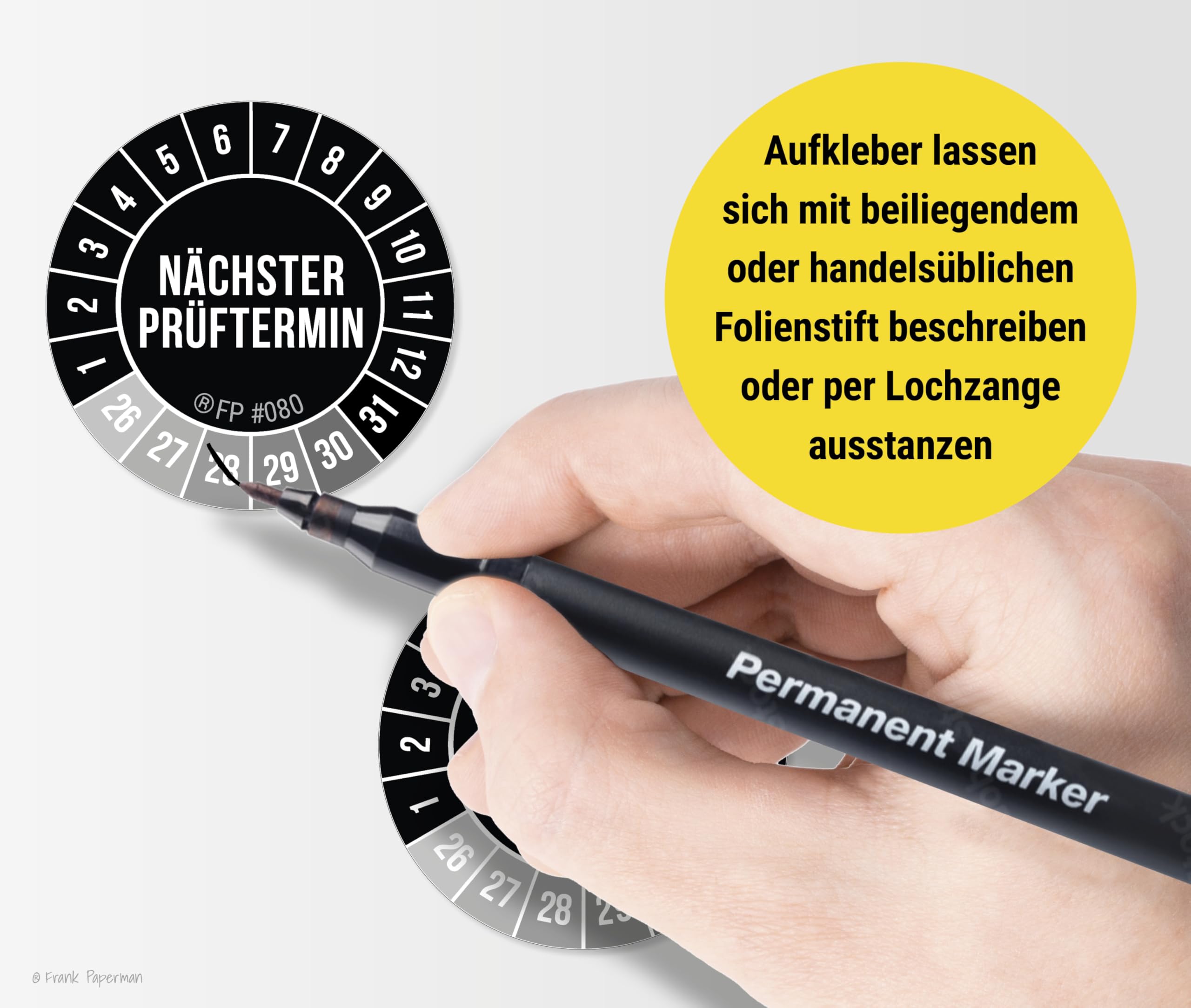 Prüfplaketten – Nächster Prüftermin Schwarz