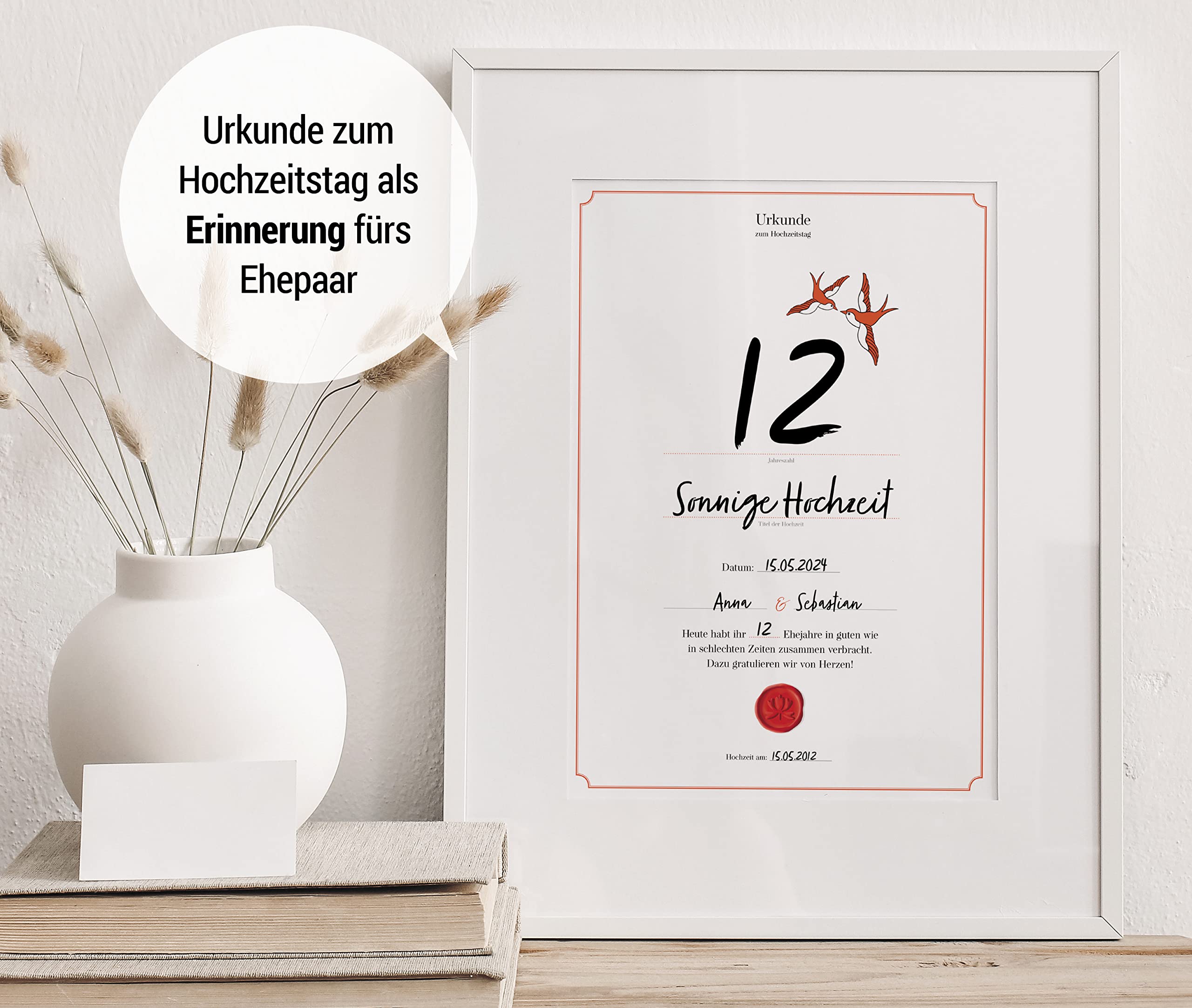 Hochzeitstagsurkunde  – Klassisch