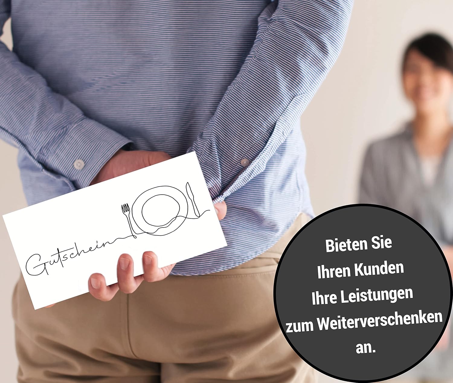 Frank Paperman® | 5x Gutschein für Kunden Gastronomie Gutschein Restaurant als Geschenkkarten | Voucher Vordruck | DIN Lang