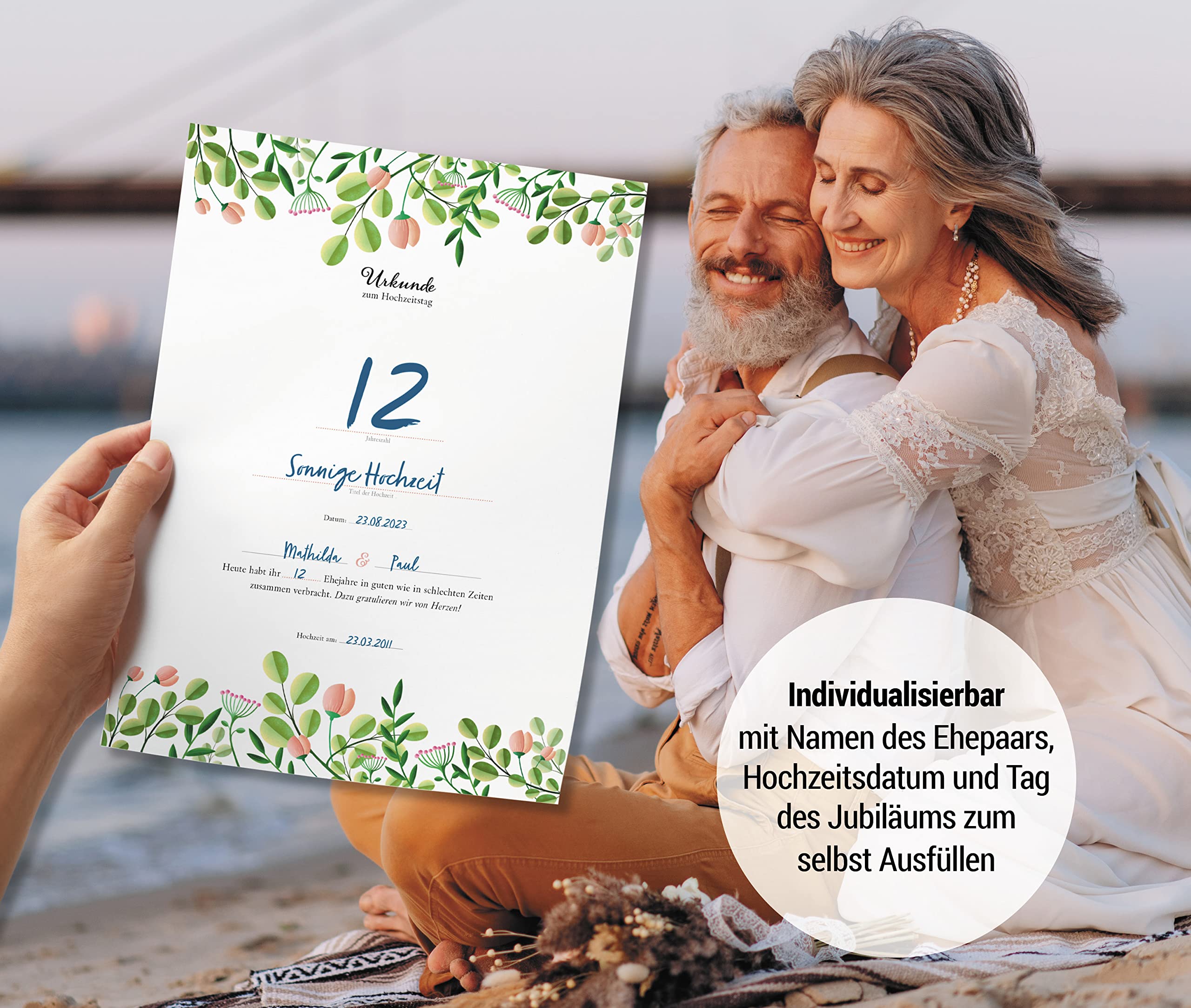 Hochzeitstagsurkunde – Floral