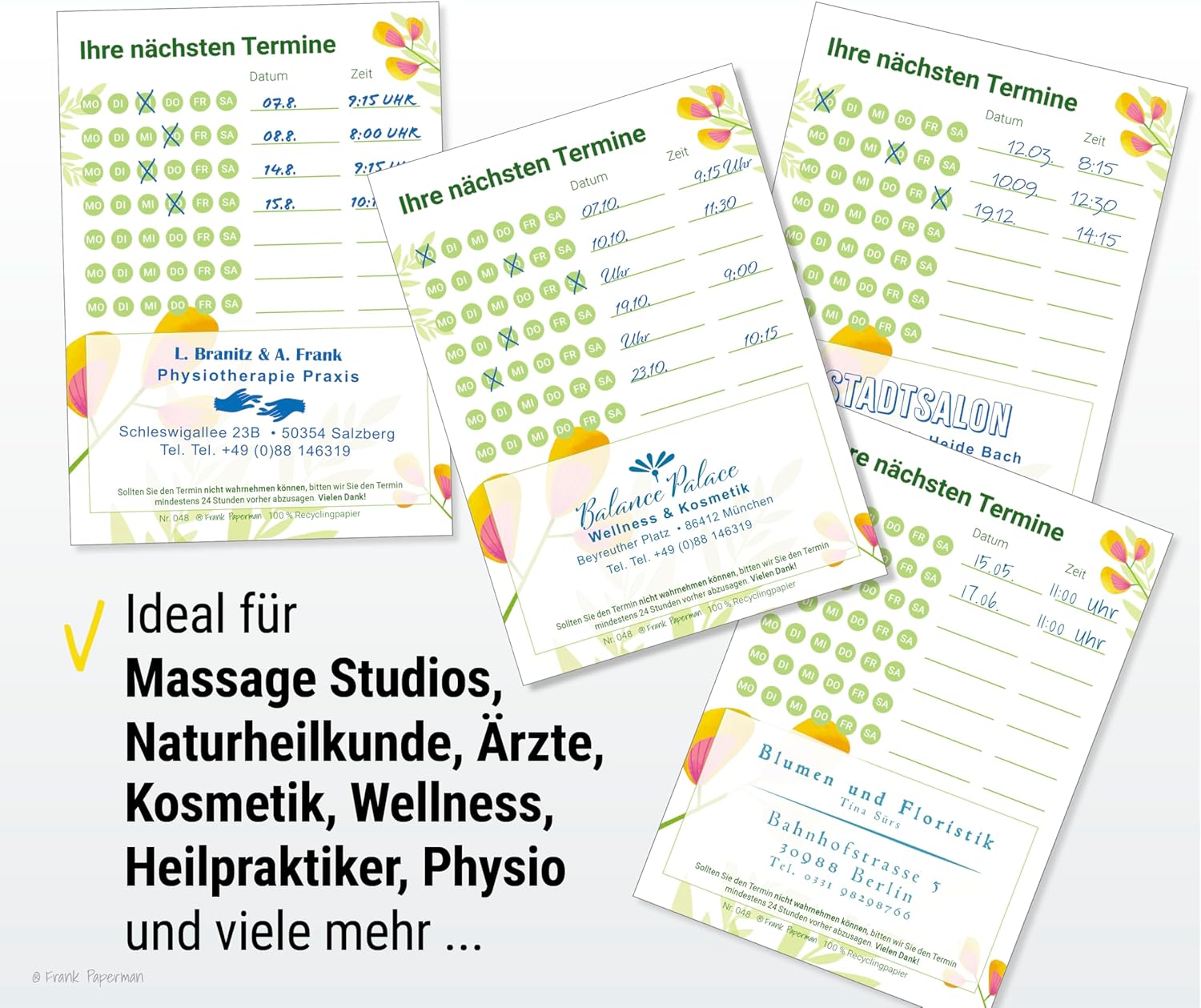 Terminzettel – 7 Termine Floral
