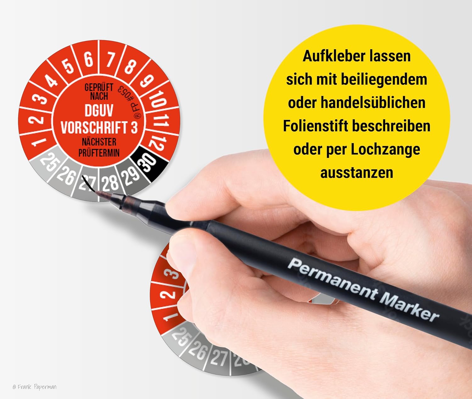 Prüfplaketten – DGUV V3 Rot