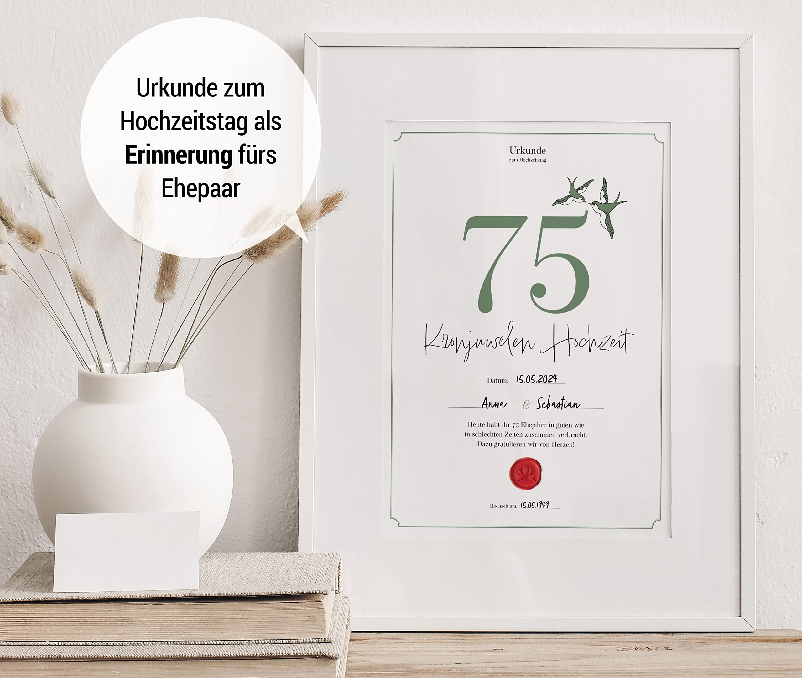Hochzeitstagsurkunde  – Klassisch