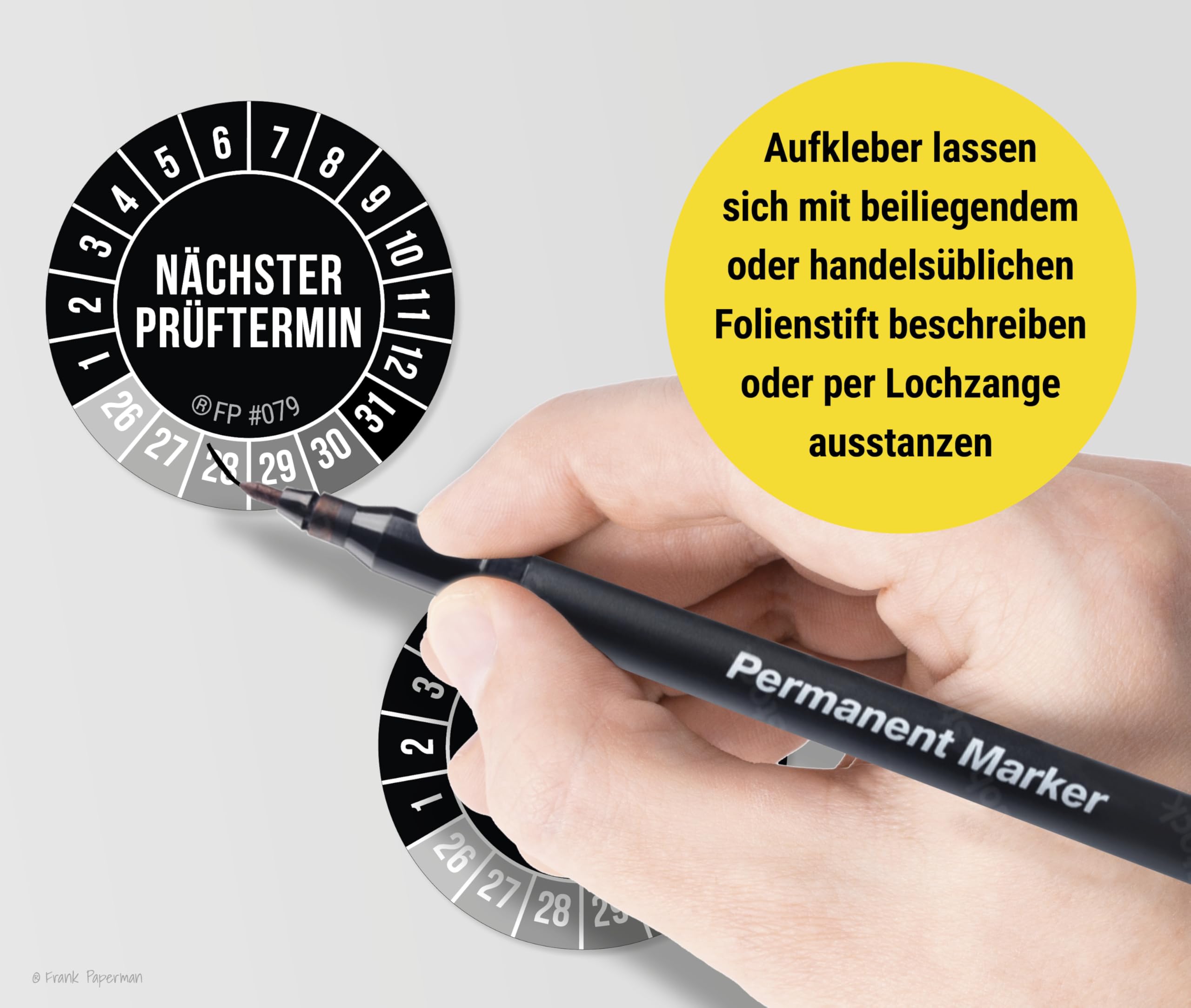 Prüfplaketten – Nächster Prüftermin Schwarz