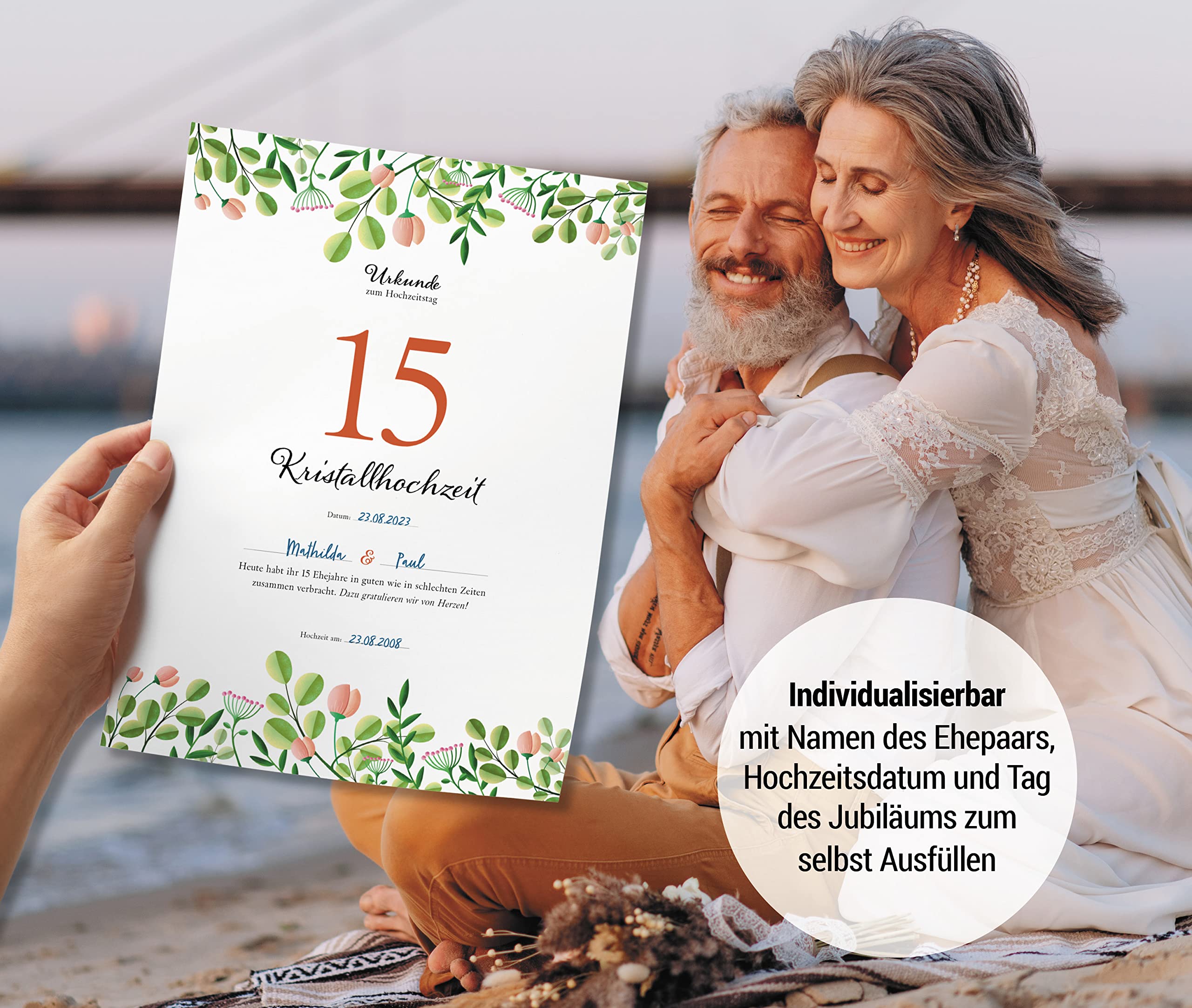 Hochzeitstagsurkunde – Floral