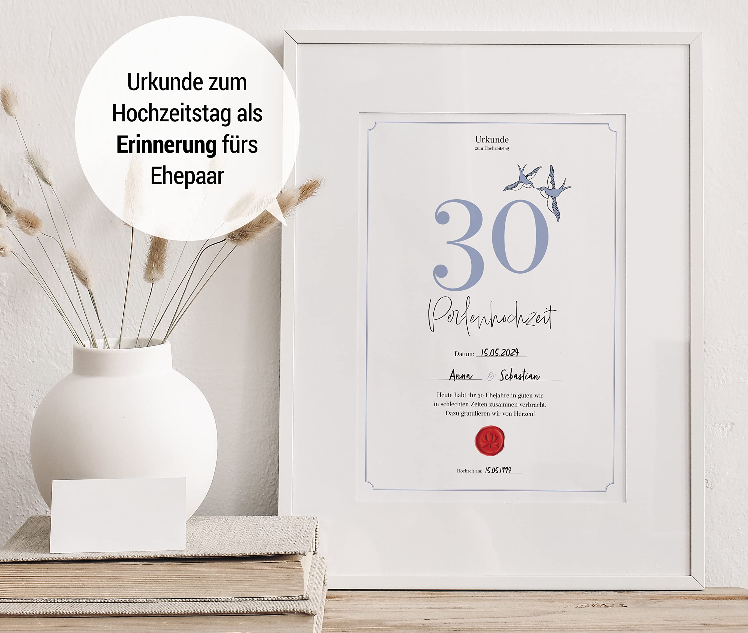 Hochzeitstagsurkunde  – Klassisch