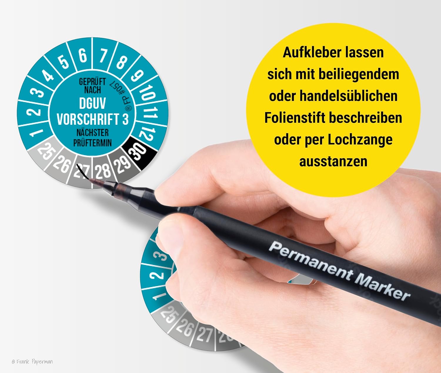 Prüfplaketten – DGUV V3 Blau