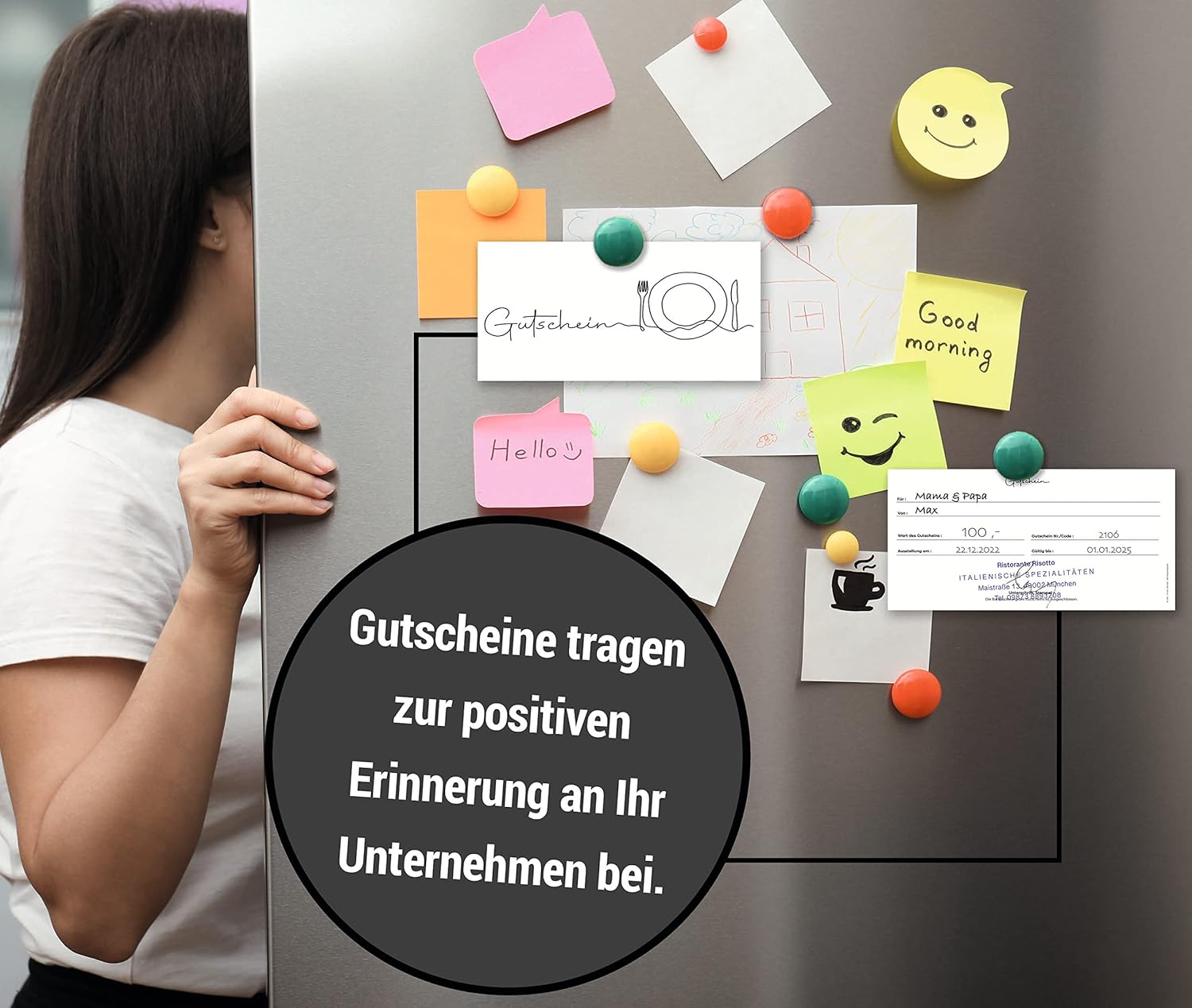 Frank Paperman® | 5x Gutschein für Kunden Gastronomie Gutschein Restaurant als Geschenkkarten | Voucher Vordruck | DIN Lang