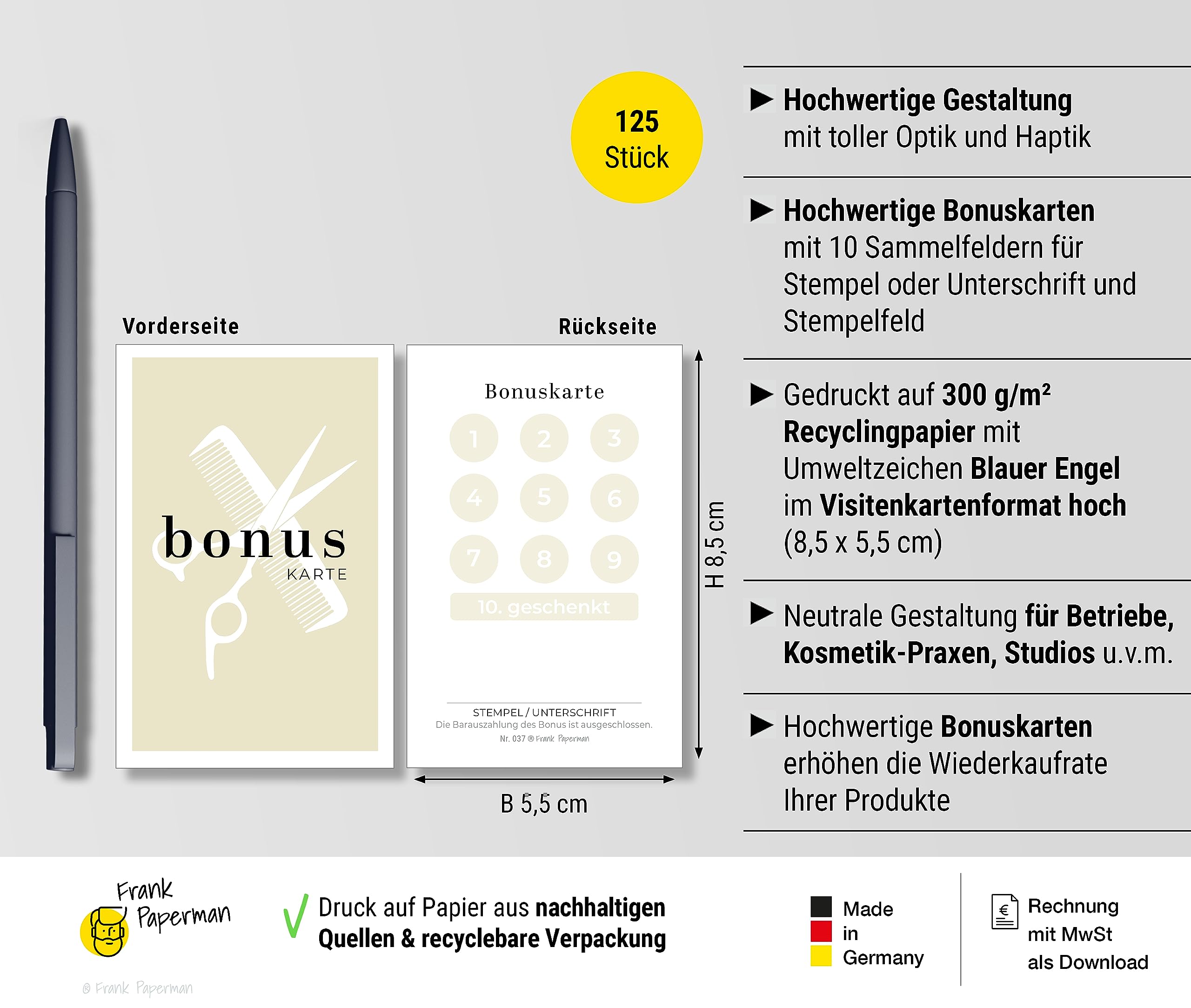 Bonuskarten für Kunden – Friseur