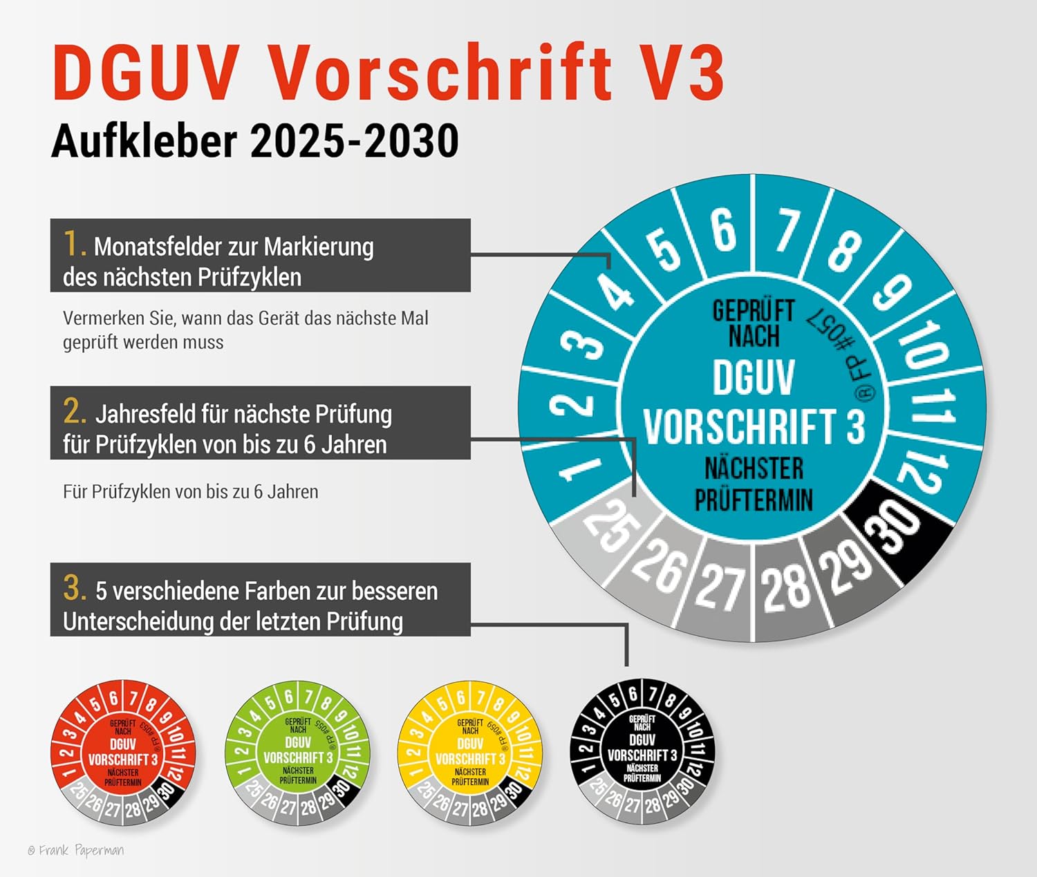 Prüfplaketten – DGUV V3 Blau