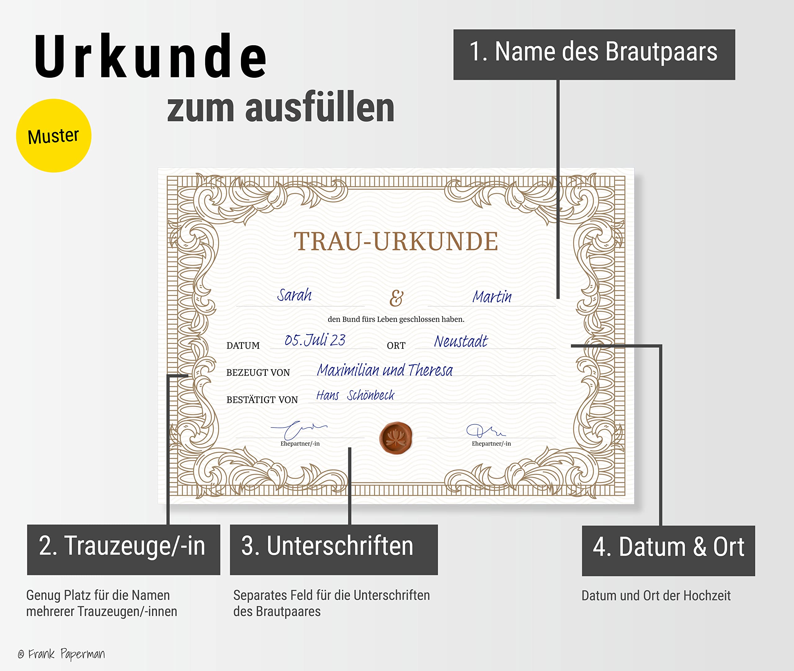 Urkunde Eheschließung – Klassisch