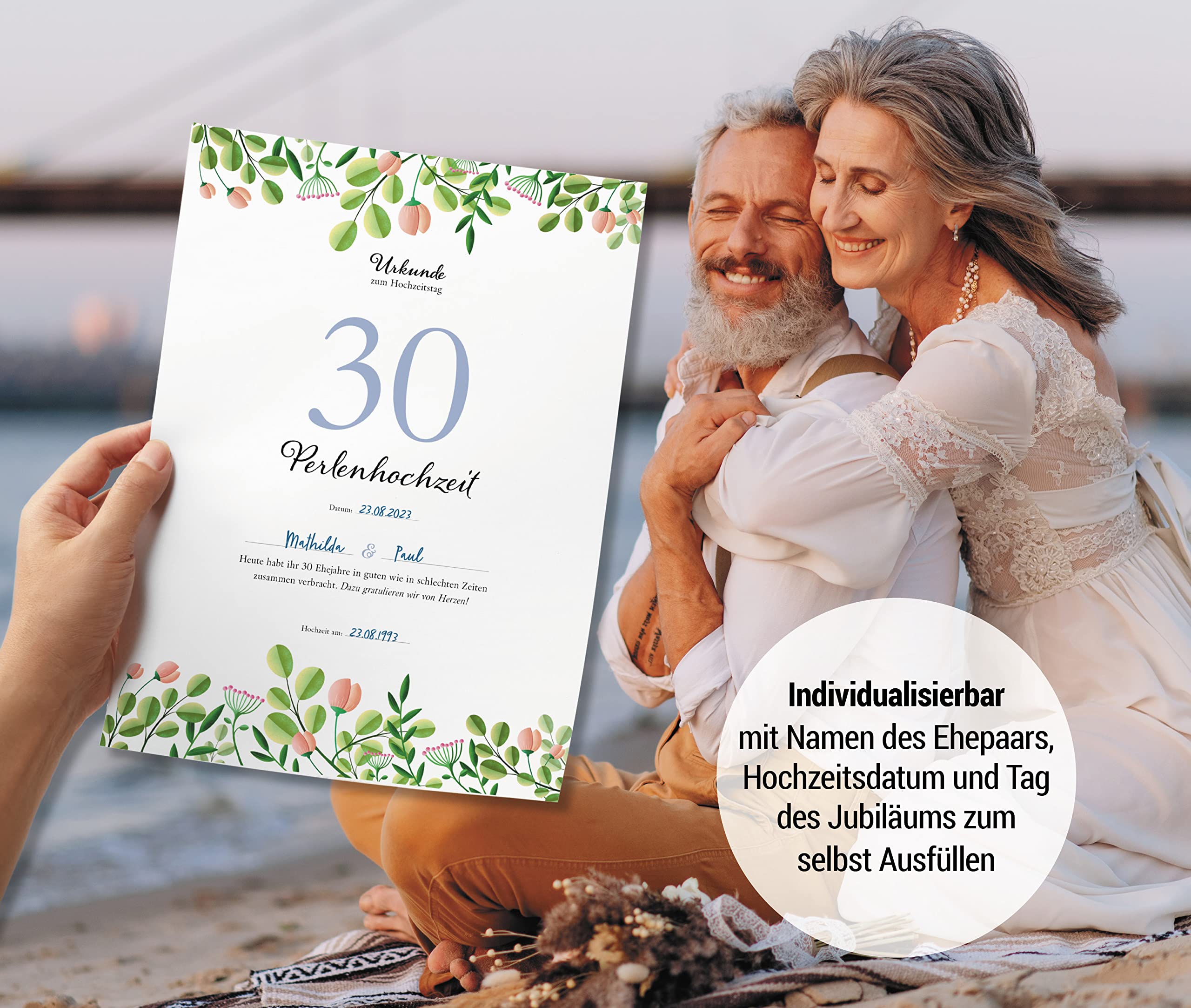 Hochzeitstagsurkunde – Floral