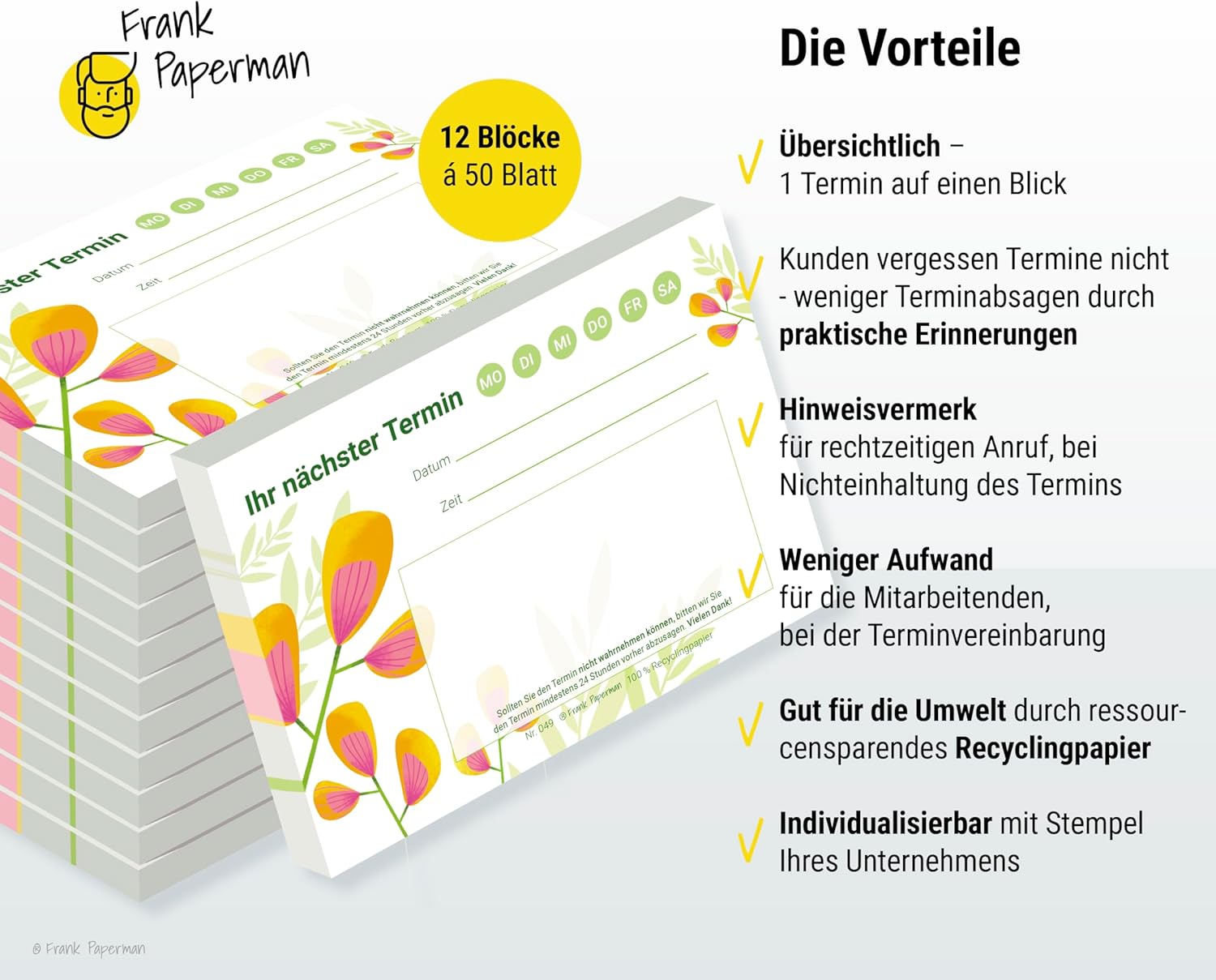 Terminzettel – 1 Termin Floral