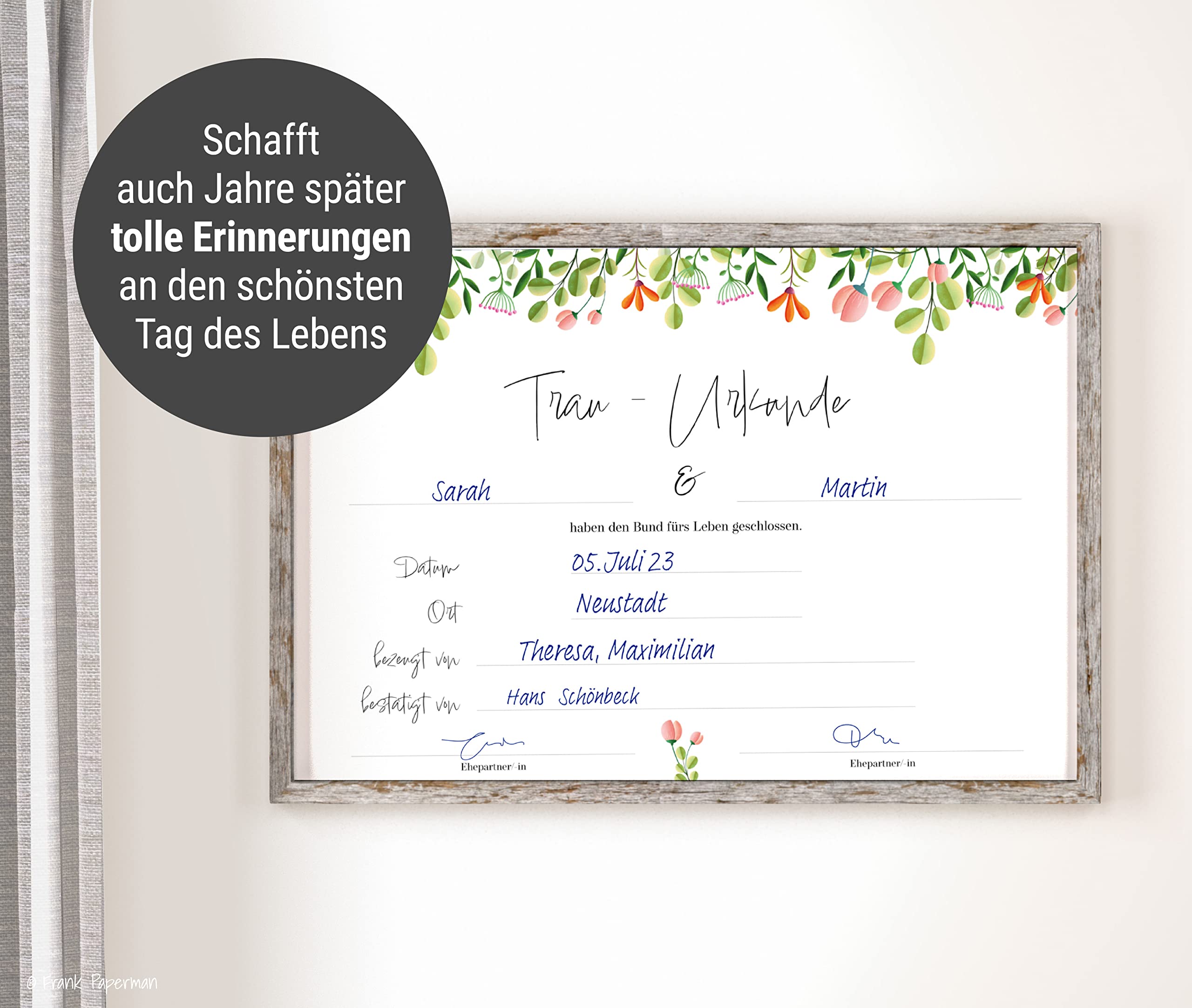 Urkunde Eheschließung – Floral