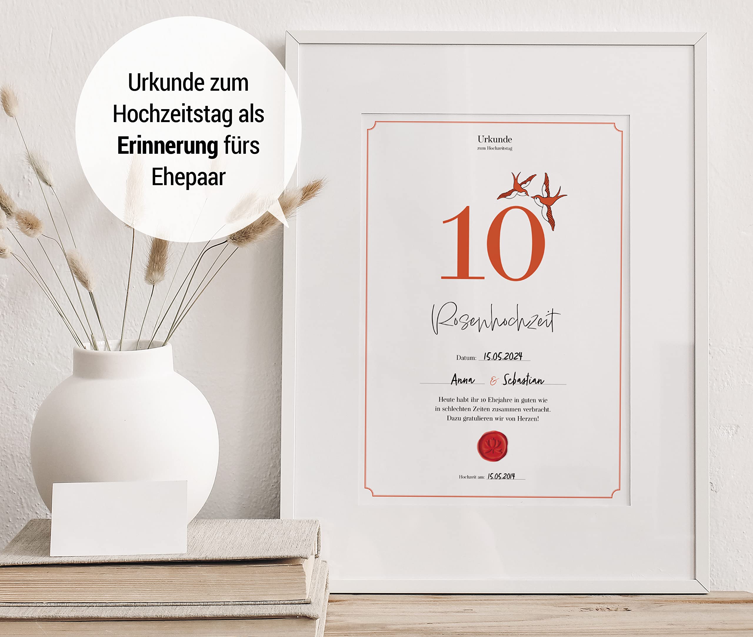Hochzeitstagsurkunde  – Klassisch