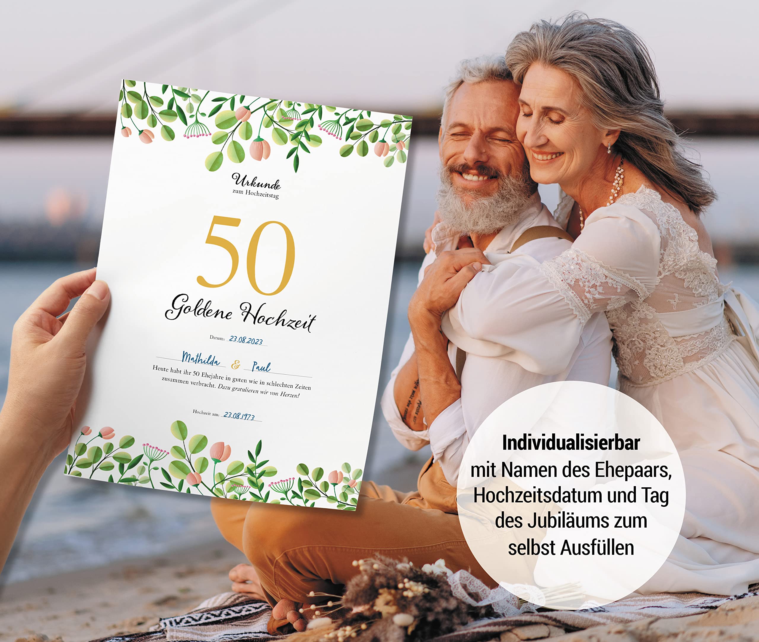 Hochzeitstagsurkunde – Floral