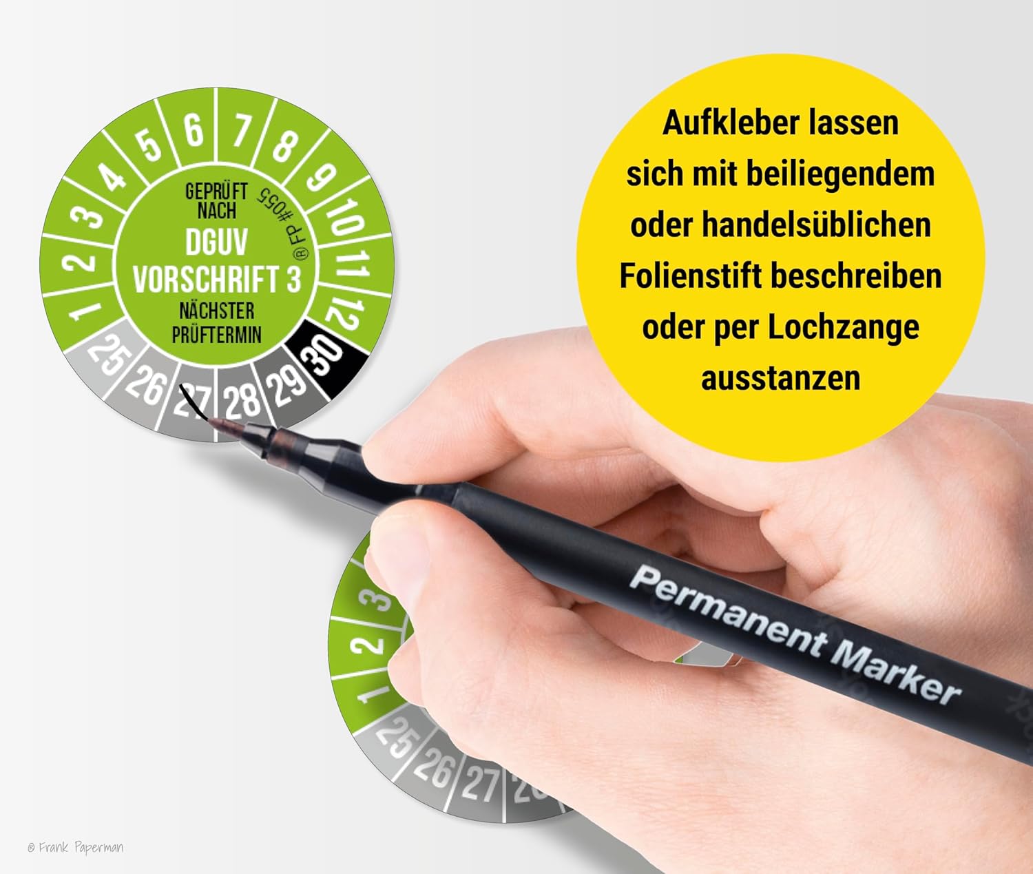 Prüfplaketten – DGUV V3 Grün