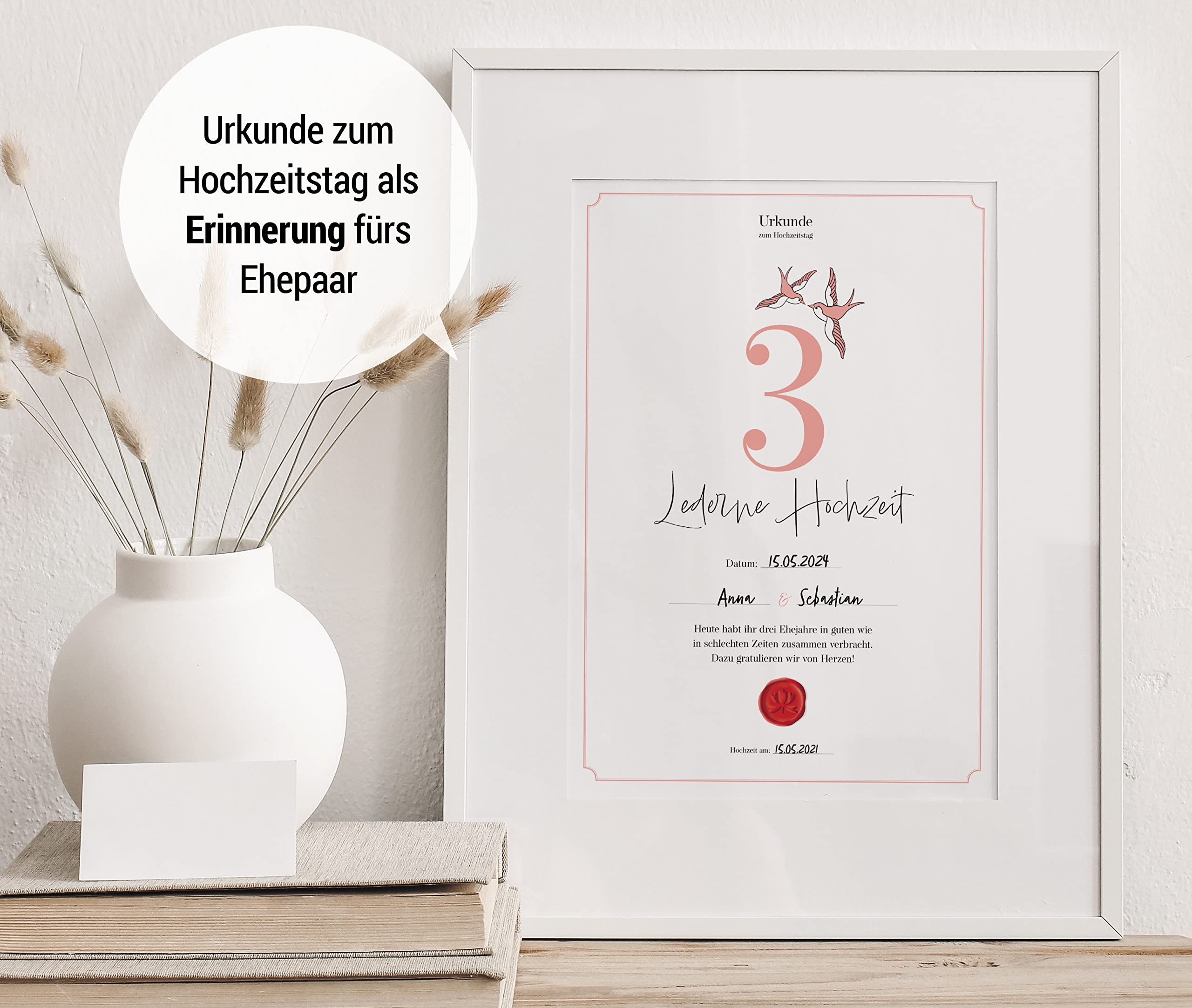 Hochzeitstagsurkunde  – Klassisch