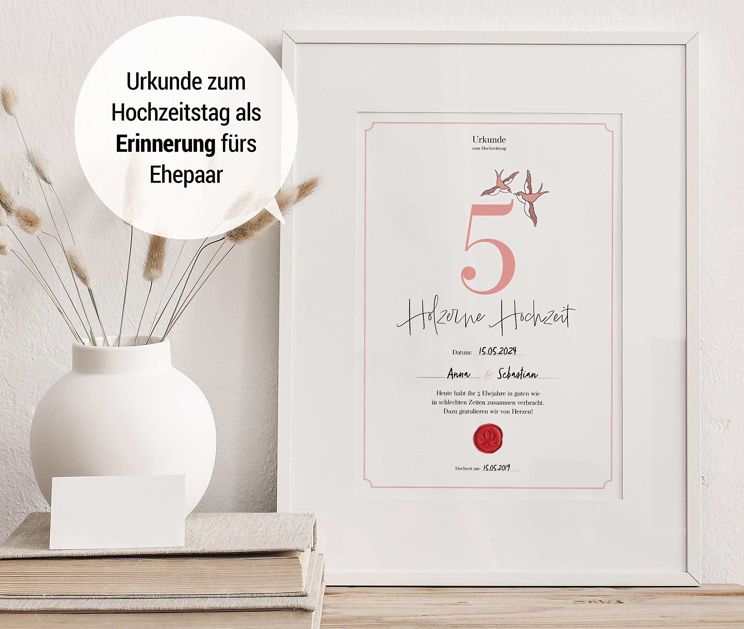 Hochzeitstagsurkunde  – Klassisch