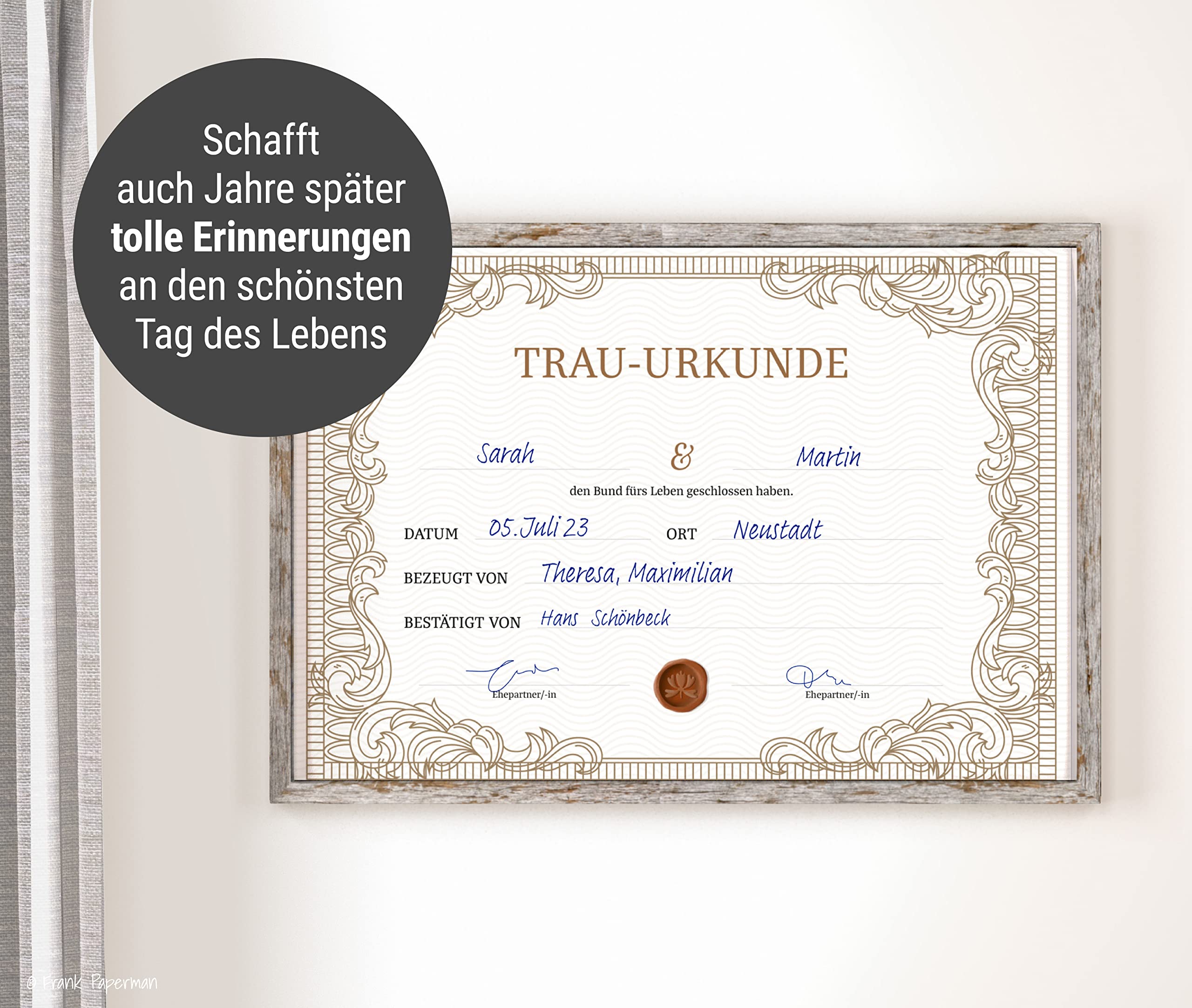 Urkunde Eheschließung – Klassisch