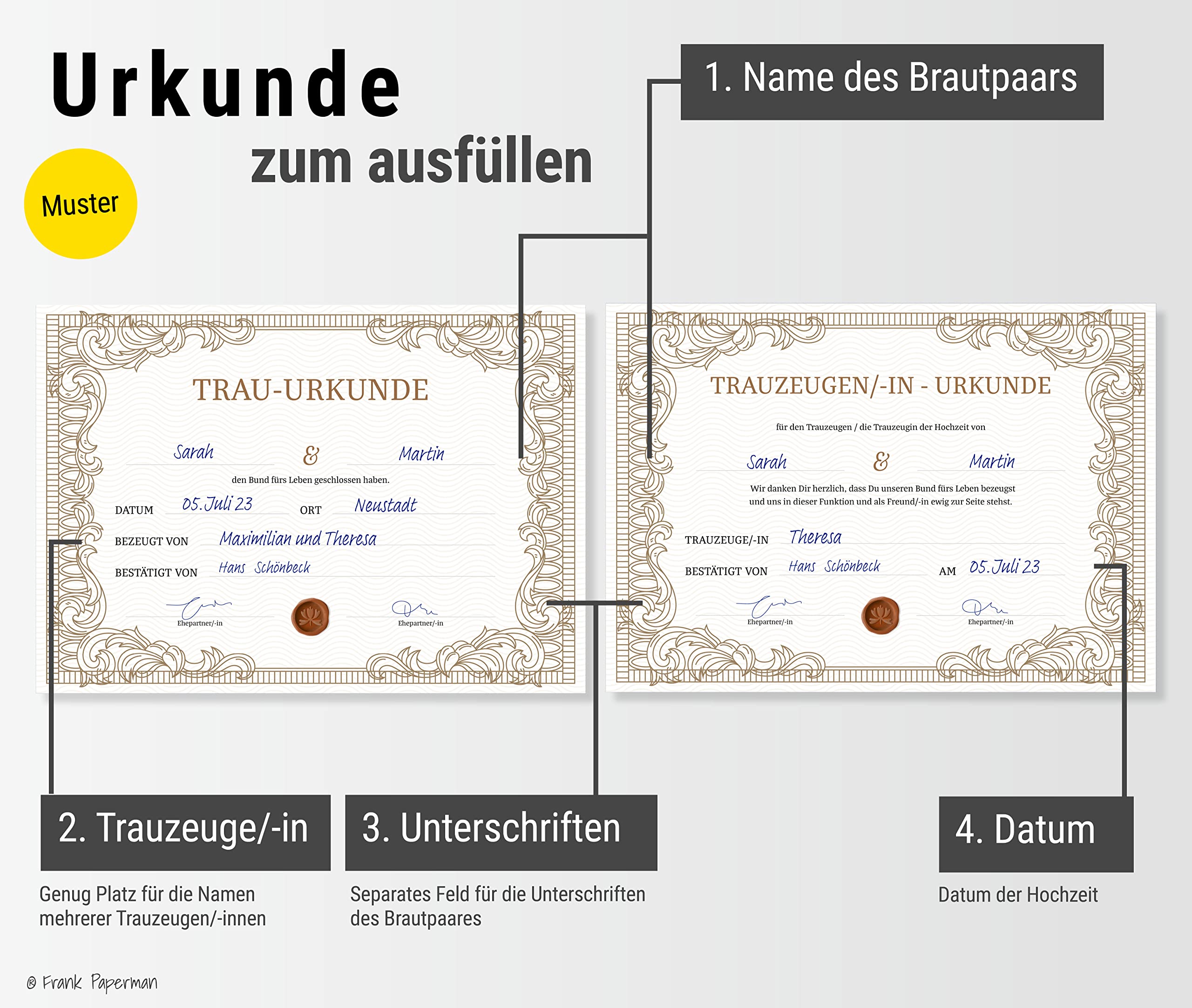 Urkunde Eheschließung – Klassisch