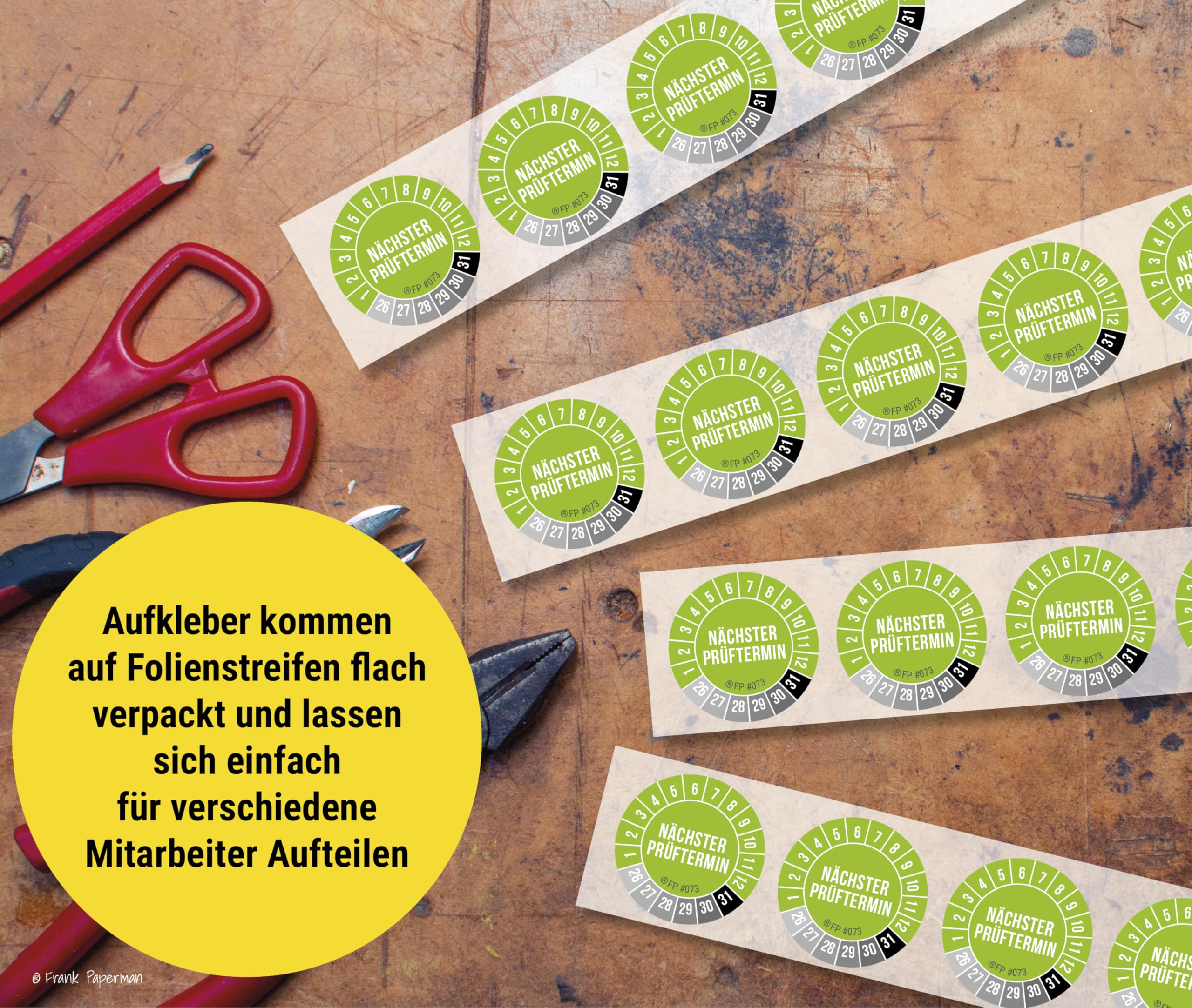 Prüfplaketten – Nächster Prüftermin Grün
