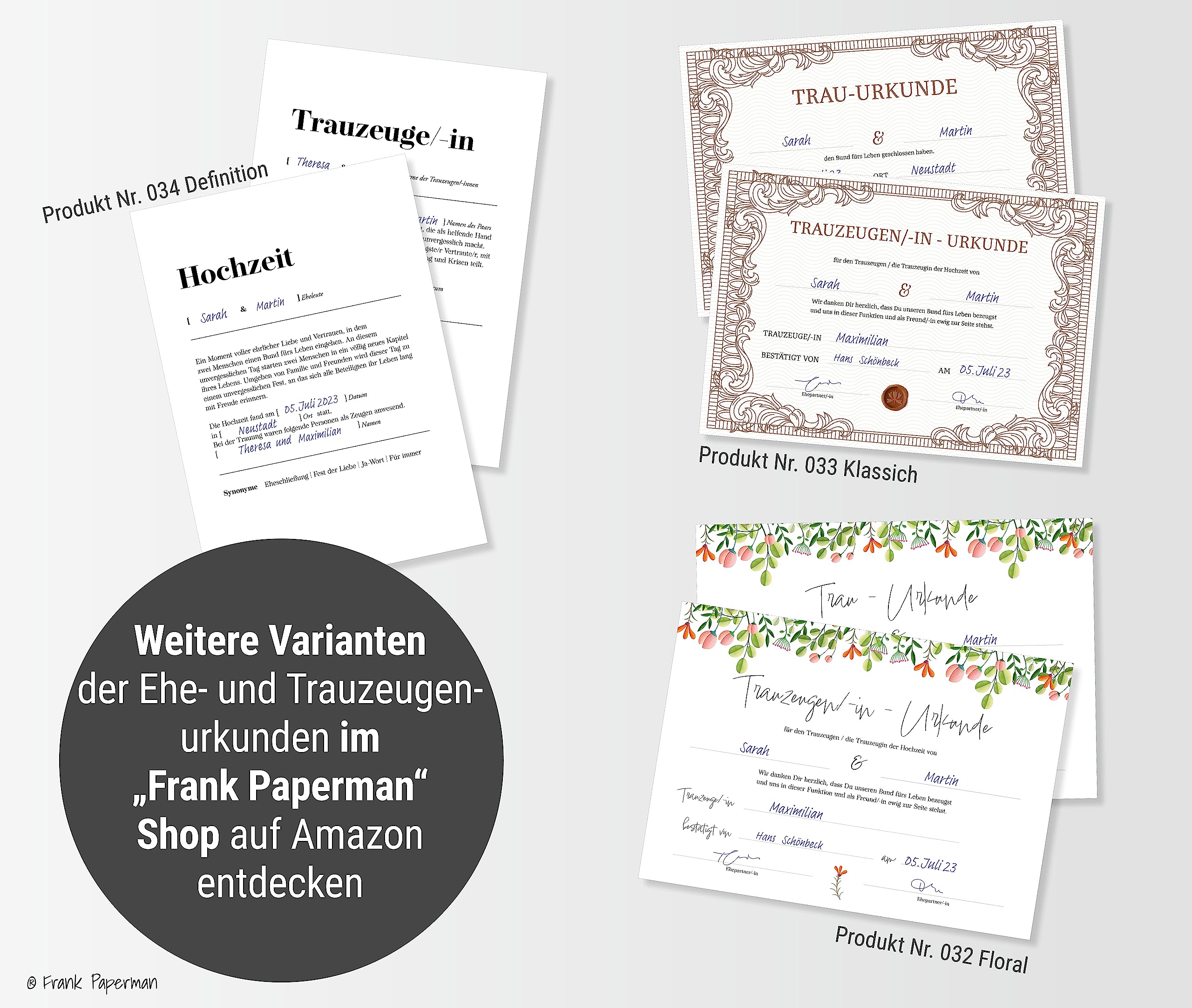 Urkunde Eheschließung – Klassisch