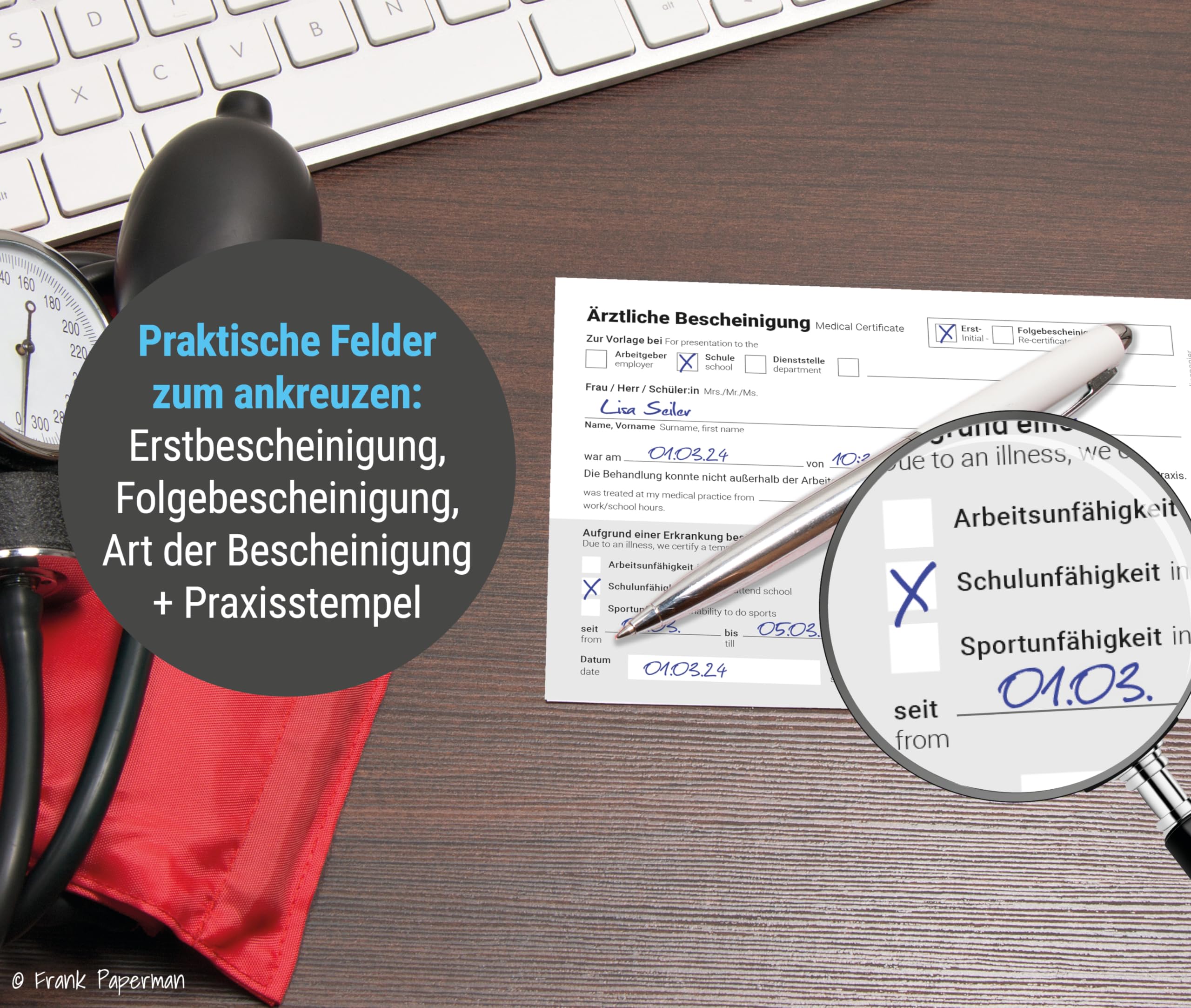 Ärztliche Bescheinigung – Bilingual