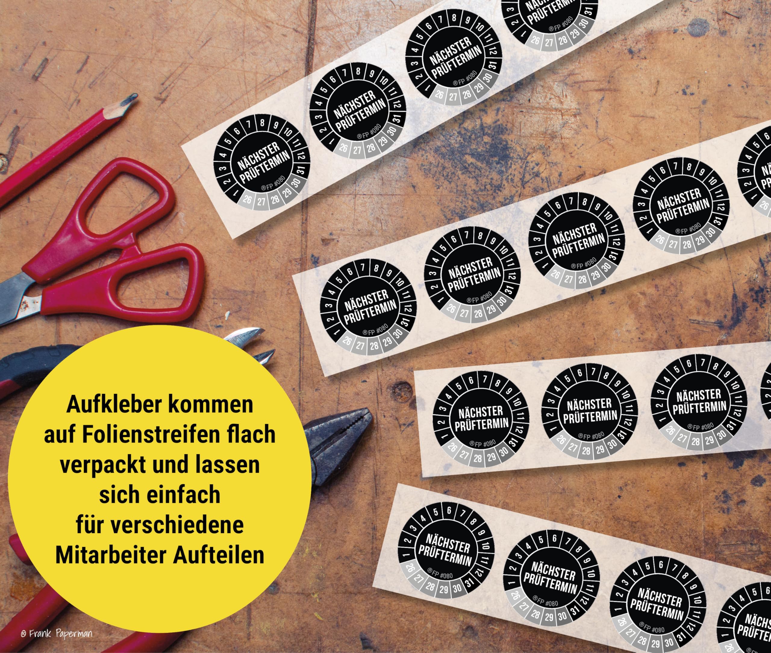 Prüfplaketten – Nächster Prüftermin Schwarz