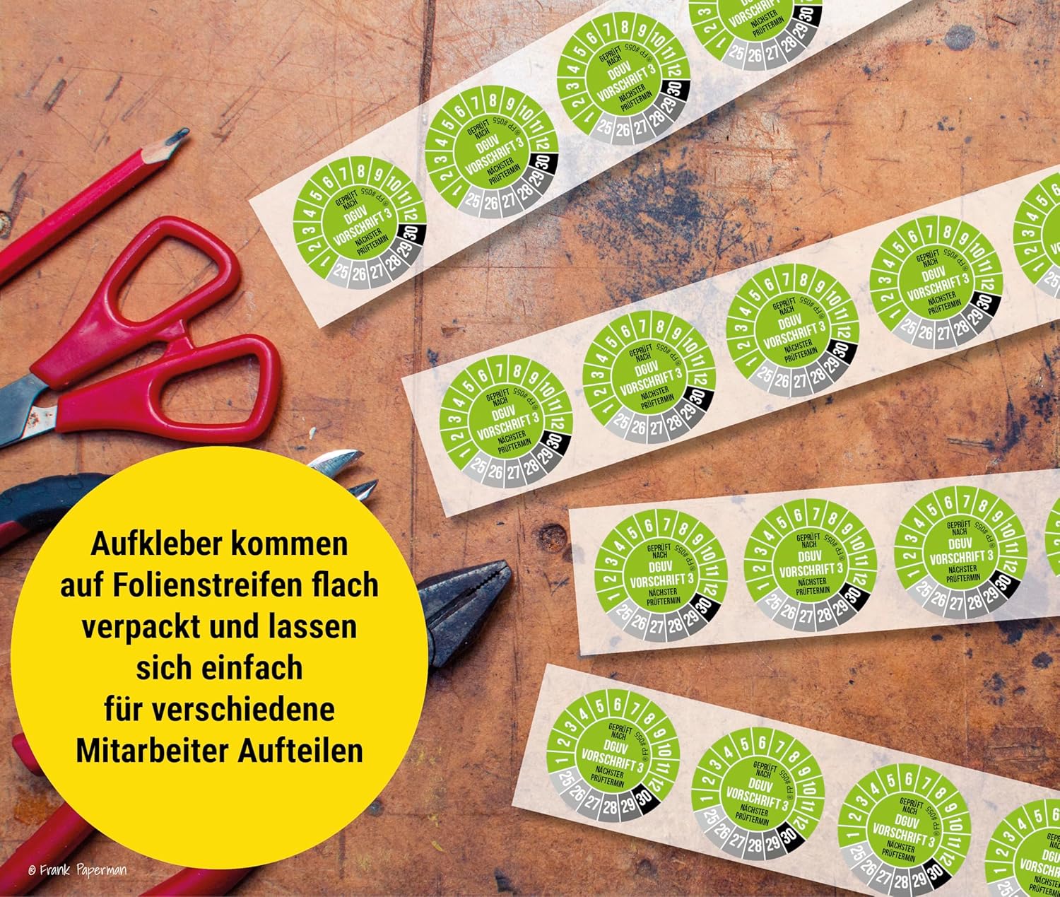 Prüfplaketten – DGUV V3 Grün