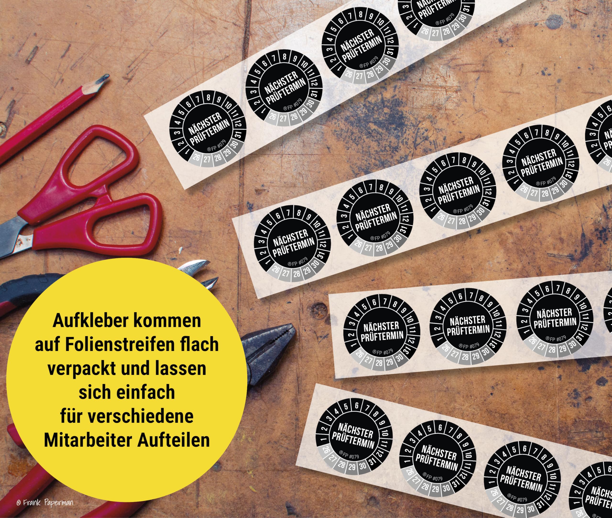 Prüfplaketten – Nächster Prüftermin Schwarz