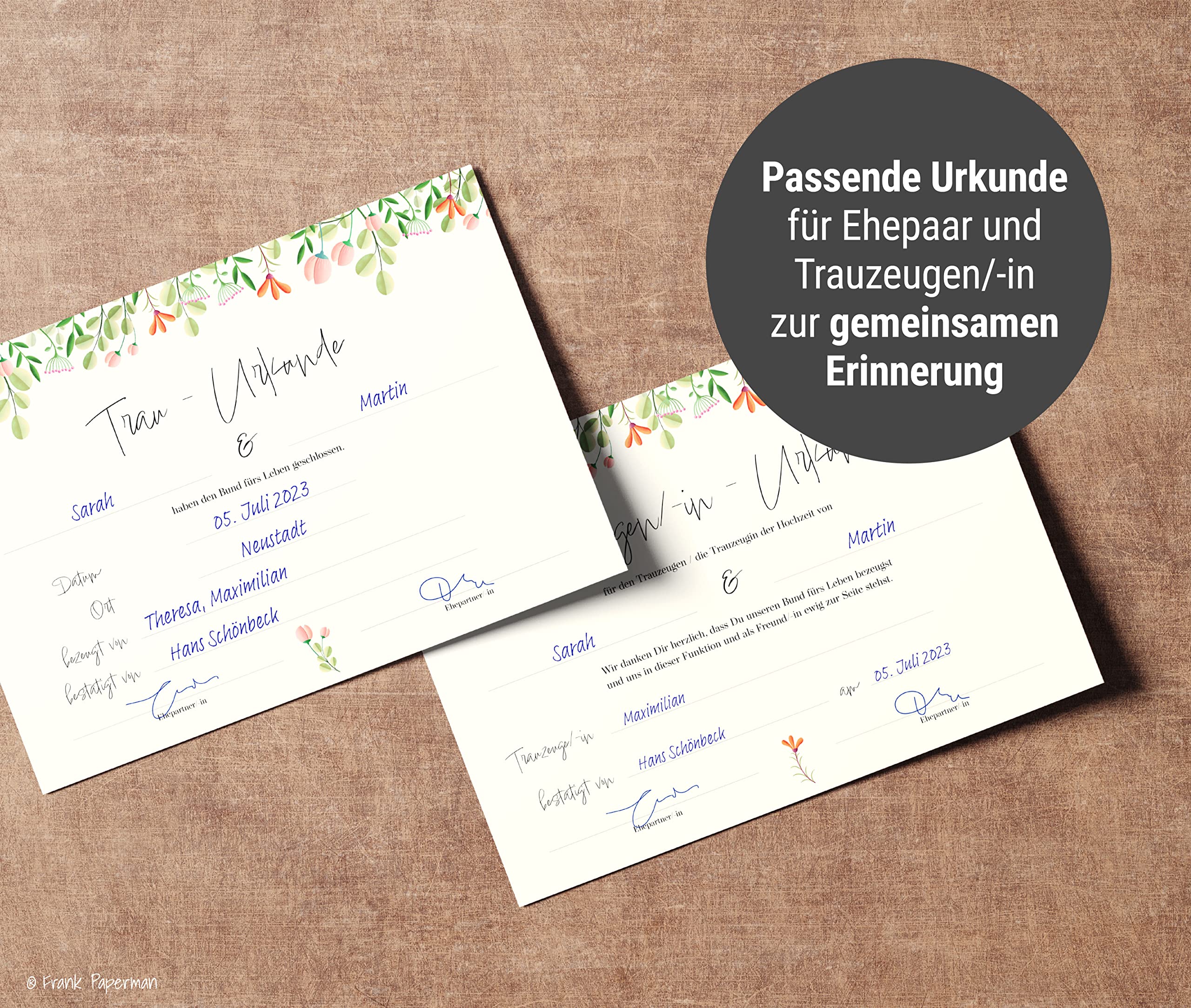 Urkunde Eheschließung – Floral